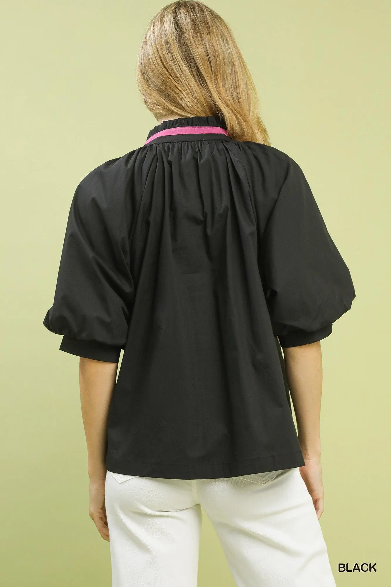 Lean on Me Embroidered Floral Cotton Blouse — view 5