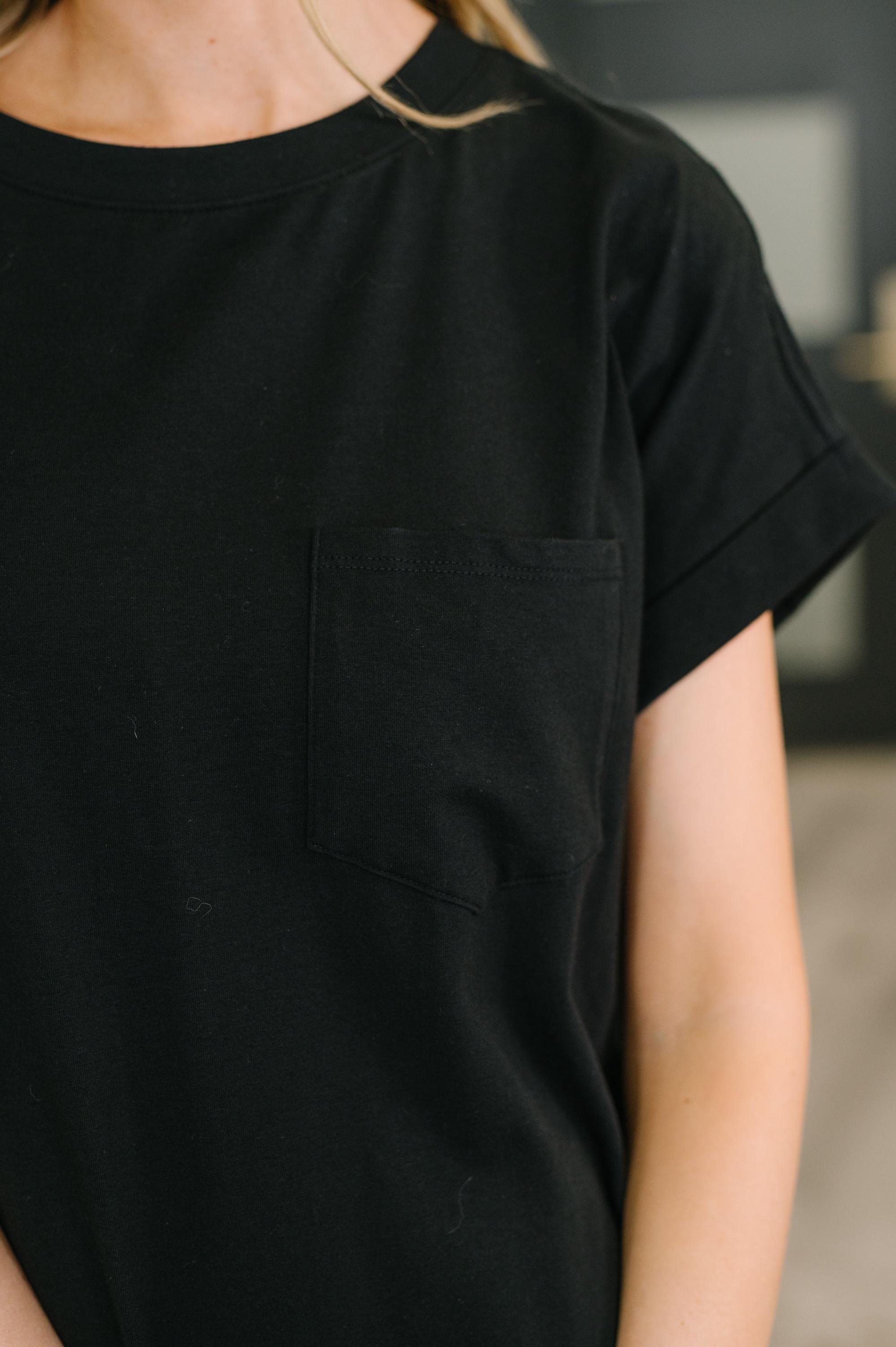 Fix You Right up Short Sleeve Midi Dress in Black — view 2