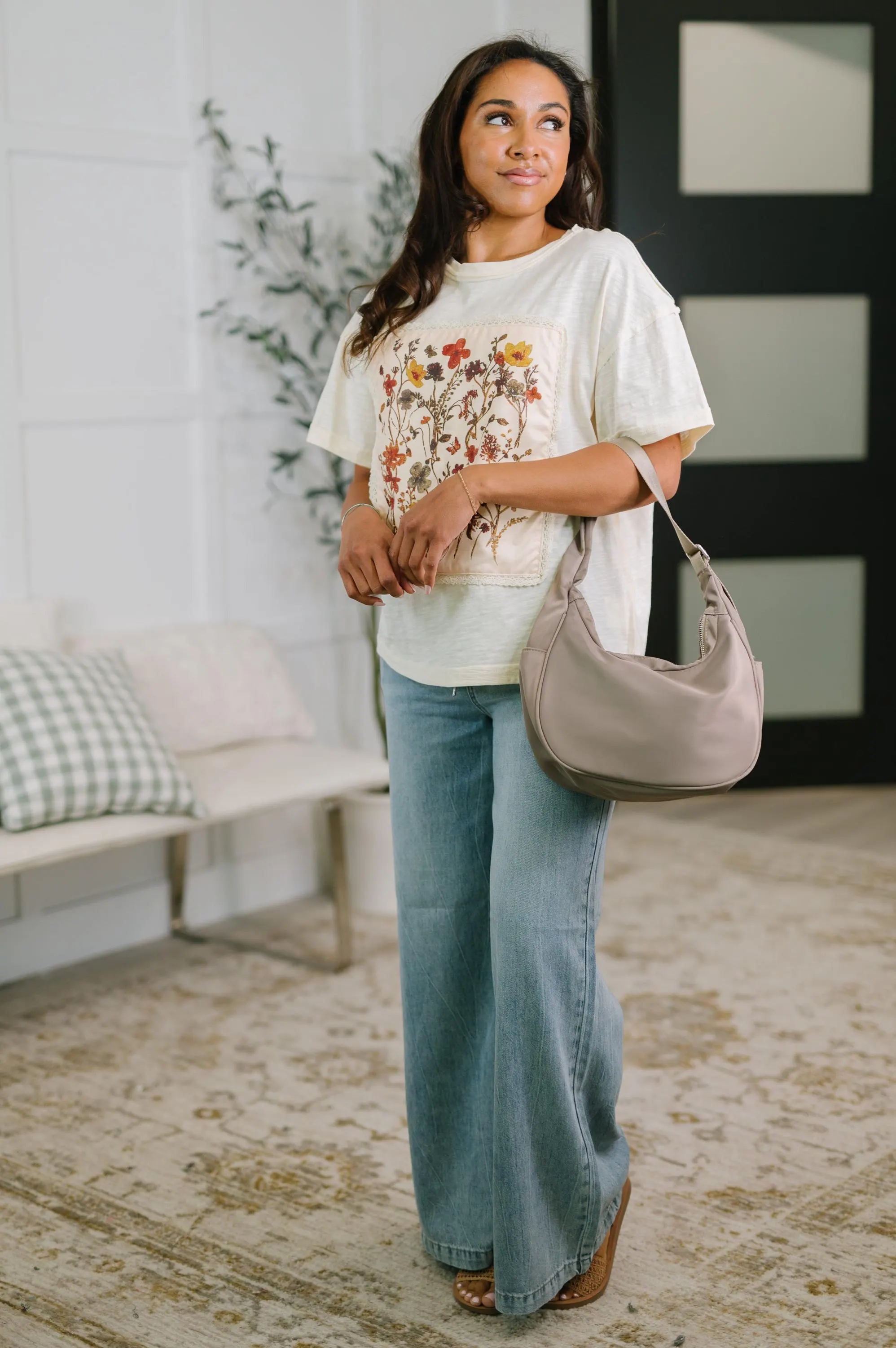 Autumn Fields Floral Cotton Top — view 3