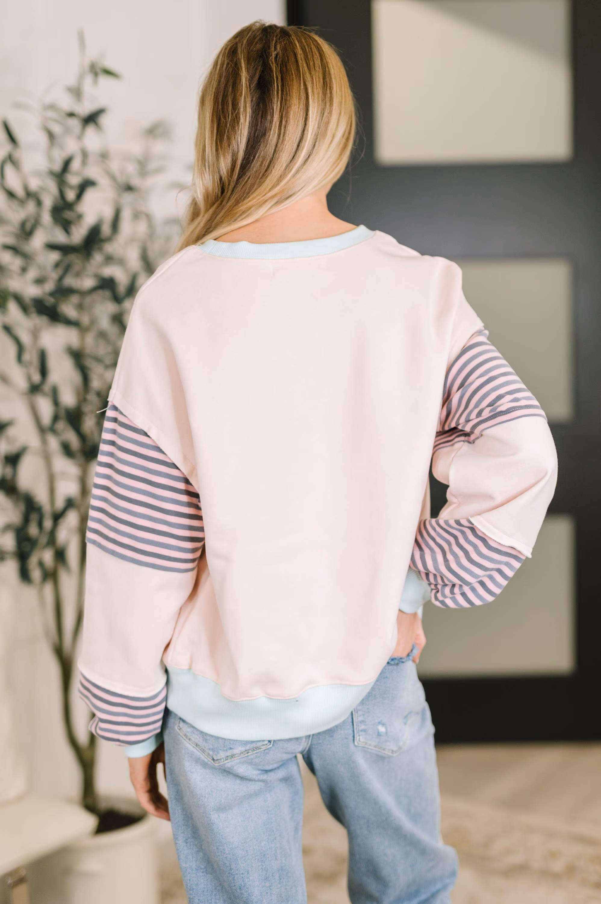Outside the Lines Oversized Color Block Pullover — view 5