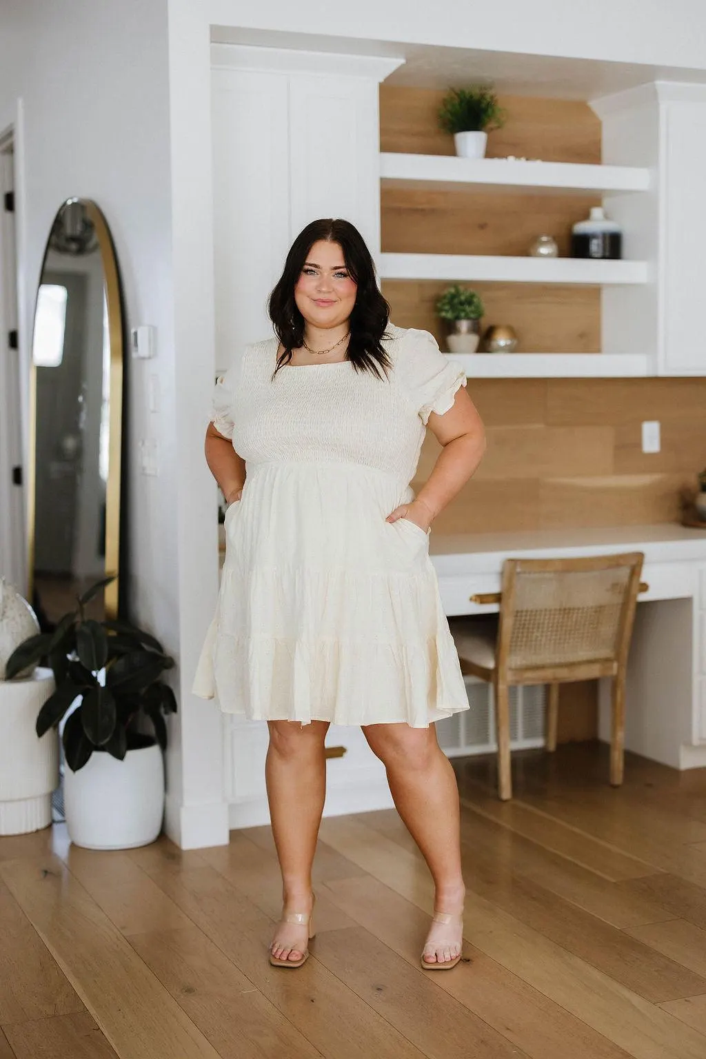 Cute Situation Square Neck Cotton Dress — view 8