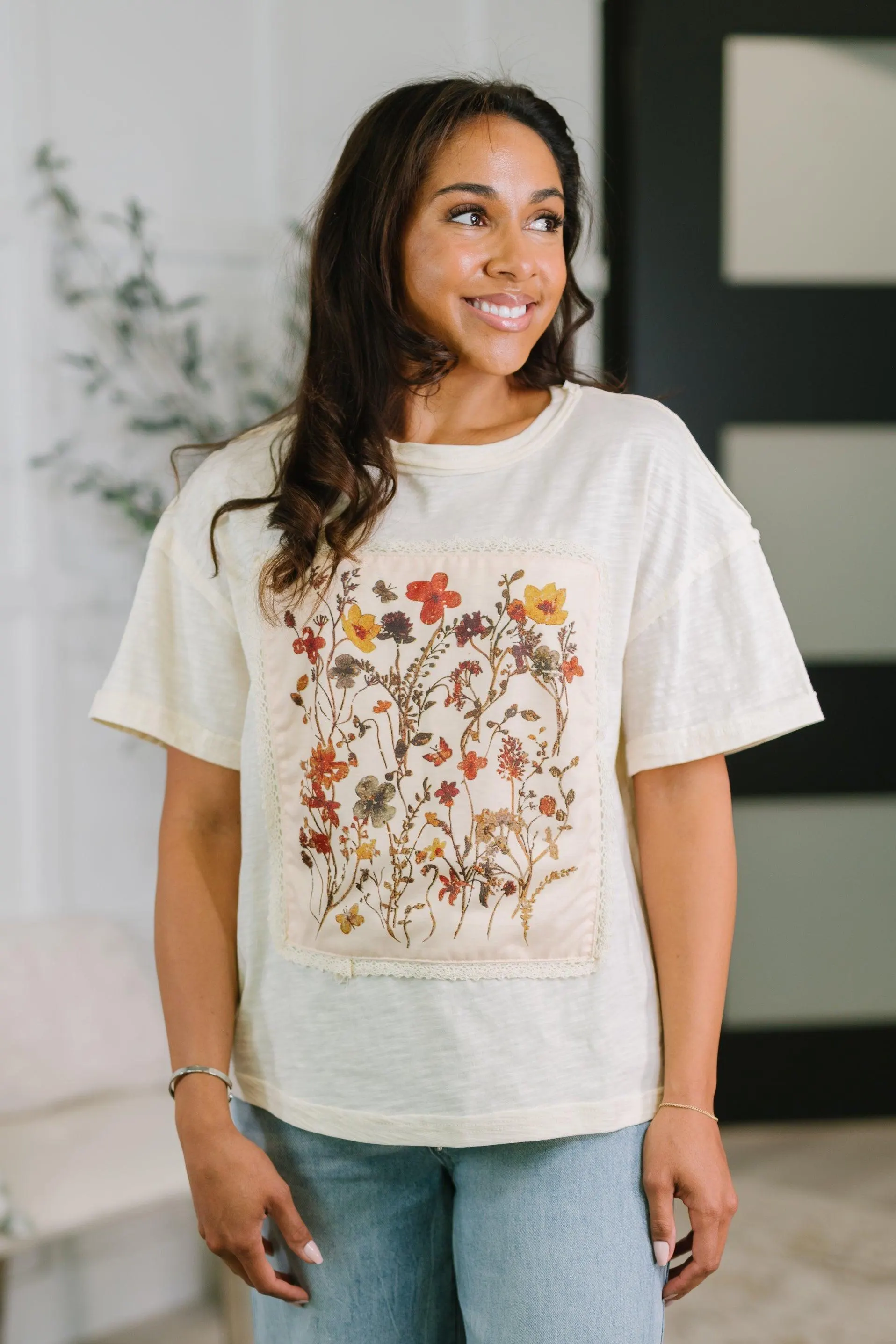 Autumn Fields Floral Cotton Top