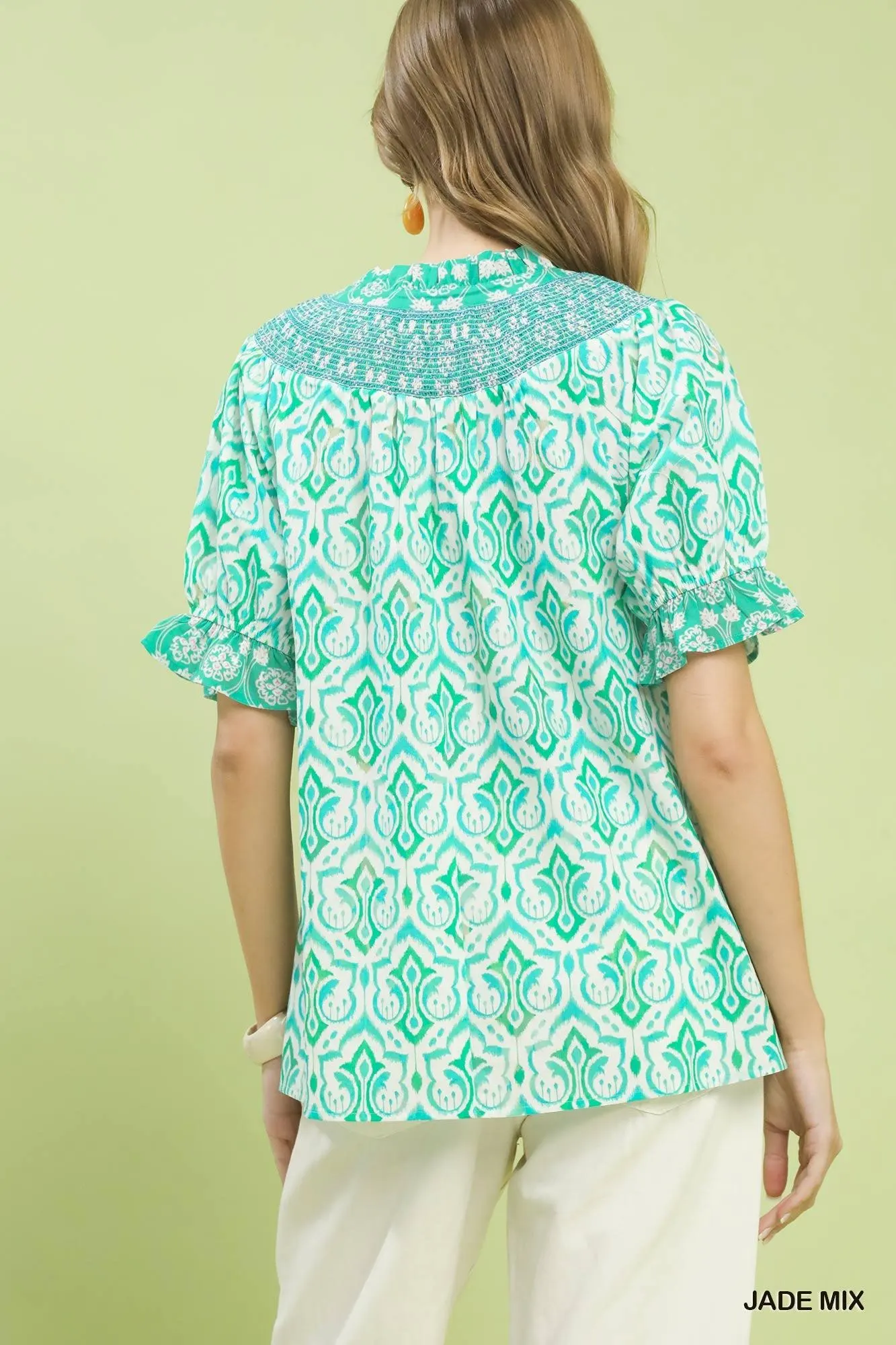 Happily Ever After Jade Smocked Top — view 3
