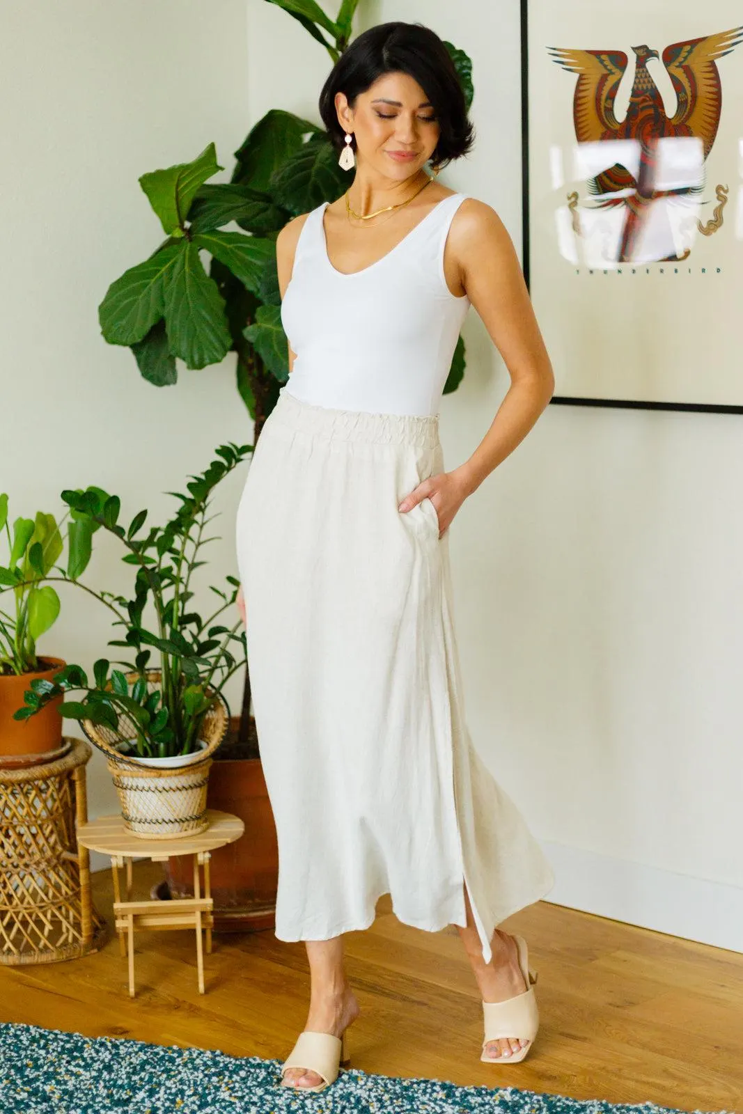 Homesteading Linen Maxi Skirt in Sourdough — view 8