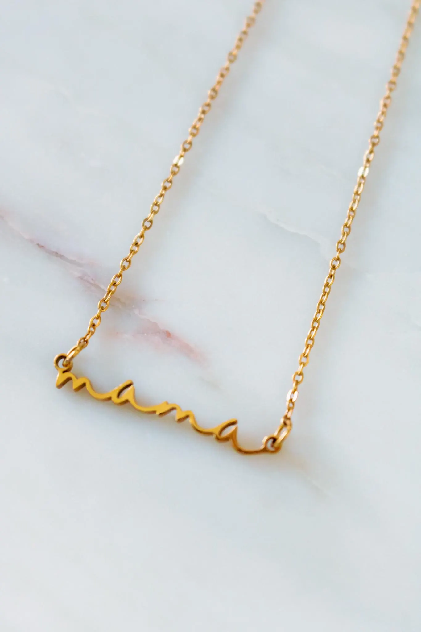 Gift for Mom 18K Gold Mama Necklace — view 7