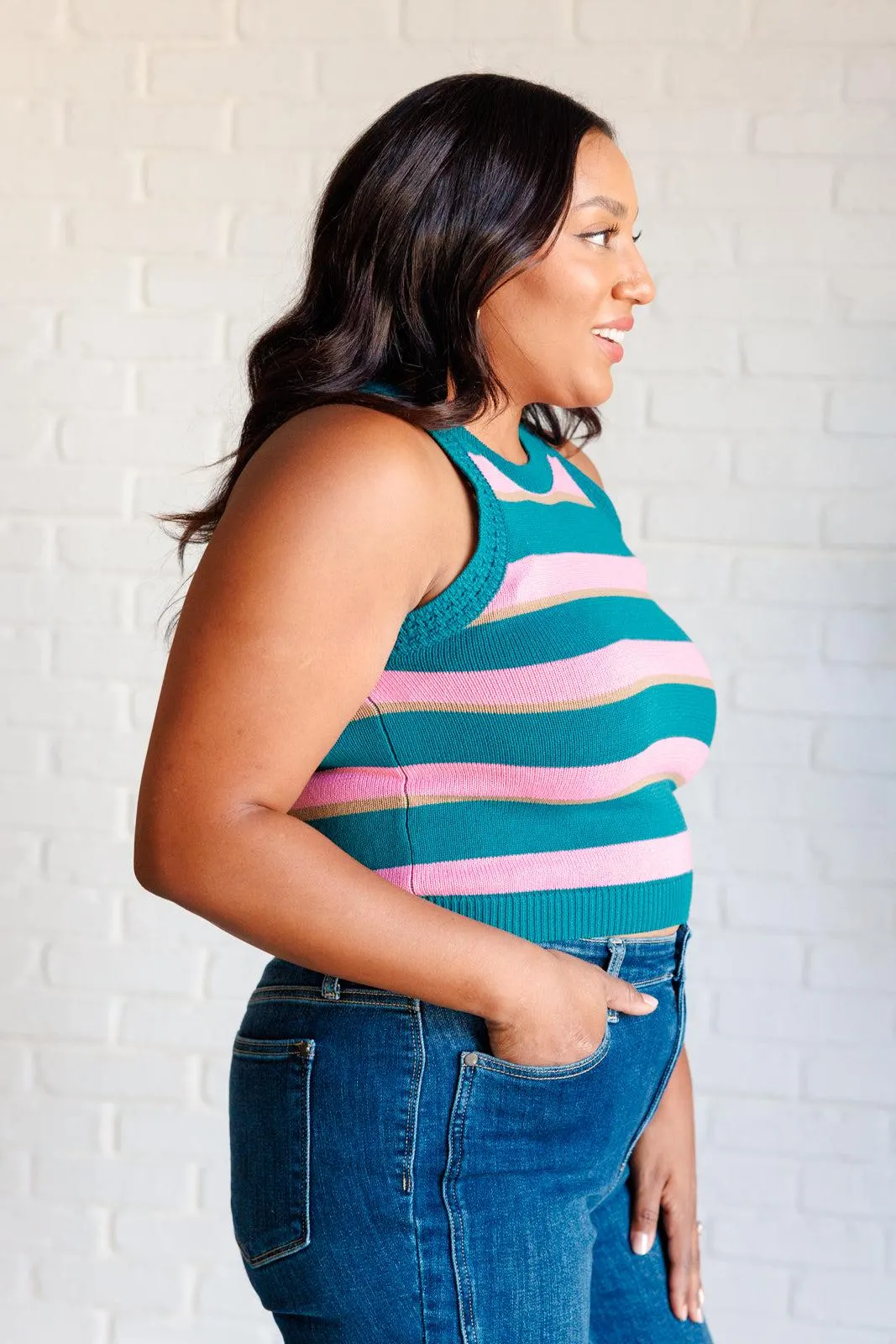 Scholarly Pursuits Knit Striped Tank — view 5