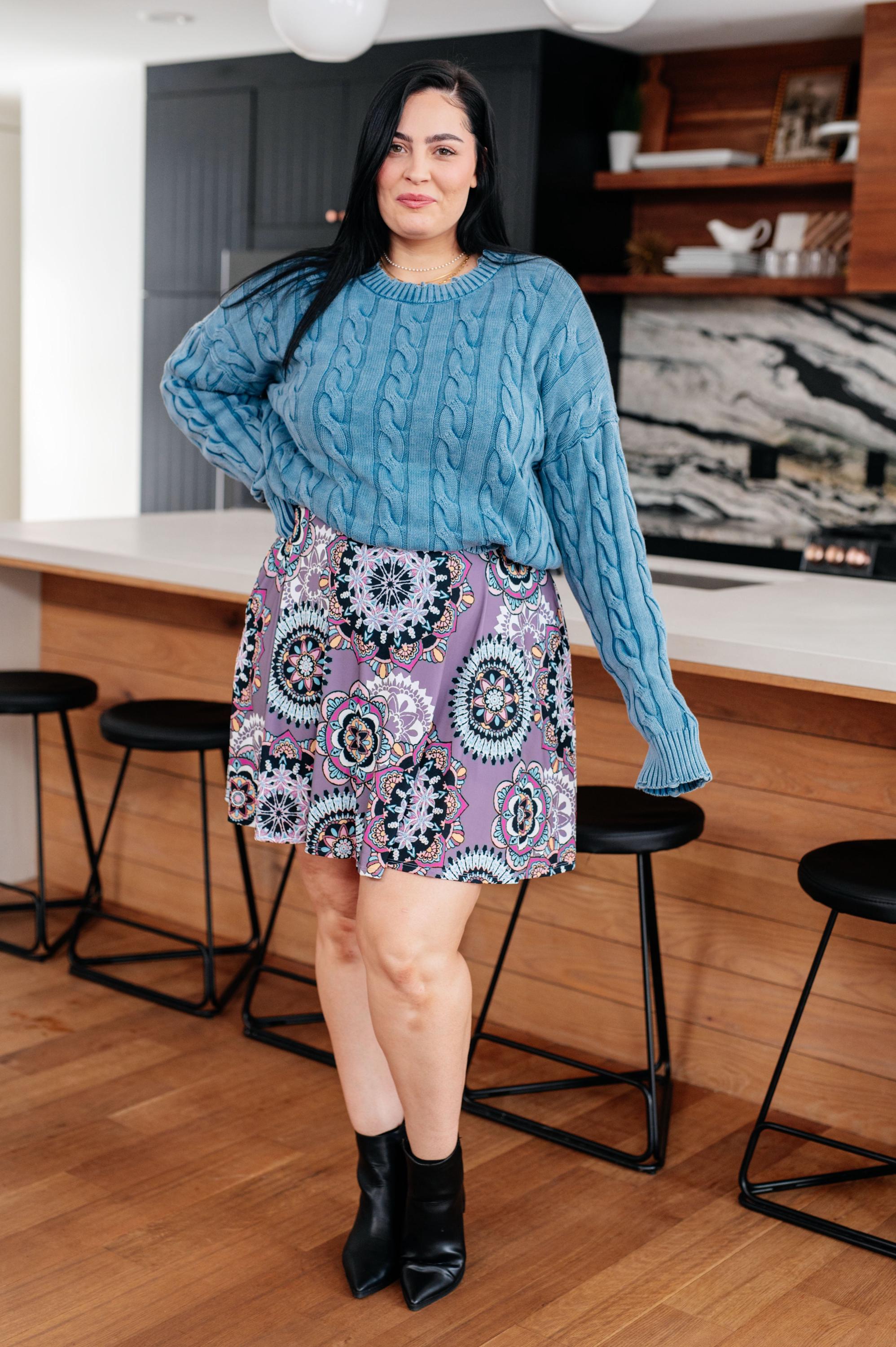 Fall Cozy Cotton Sweater in the Right Direction Cable Knit — view 9