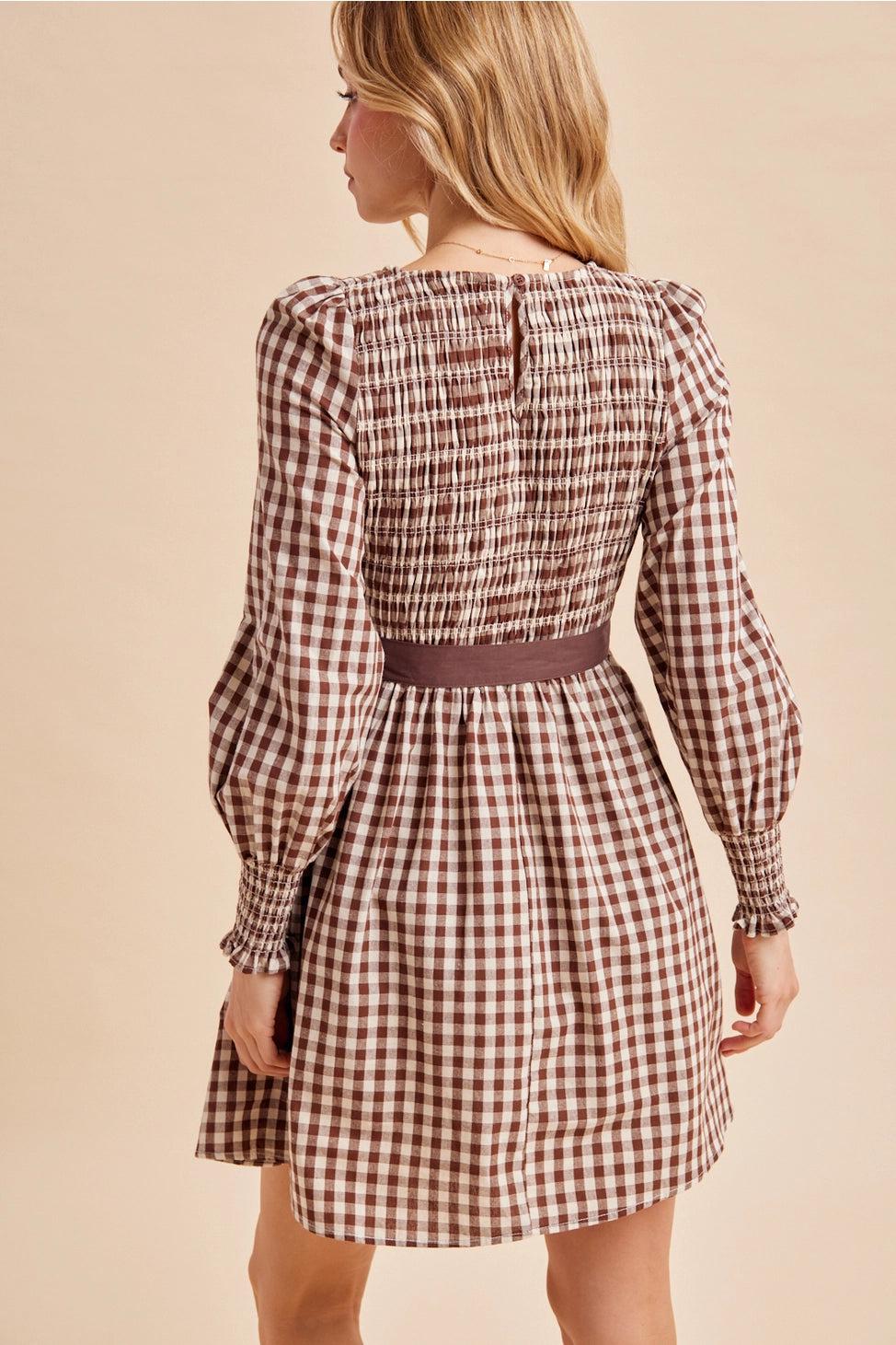 Cider Season Gingham Cotton Dress — view 4