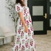 Quiet Life Notch Neck Tiered Dress in White — view 2