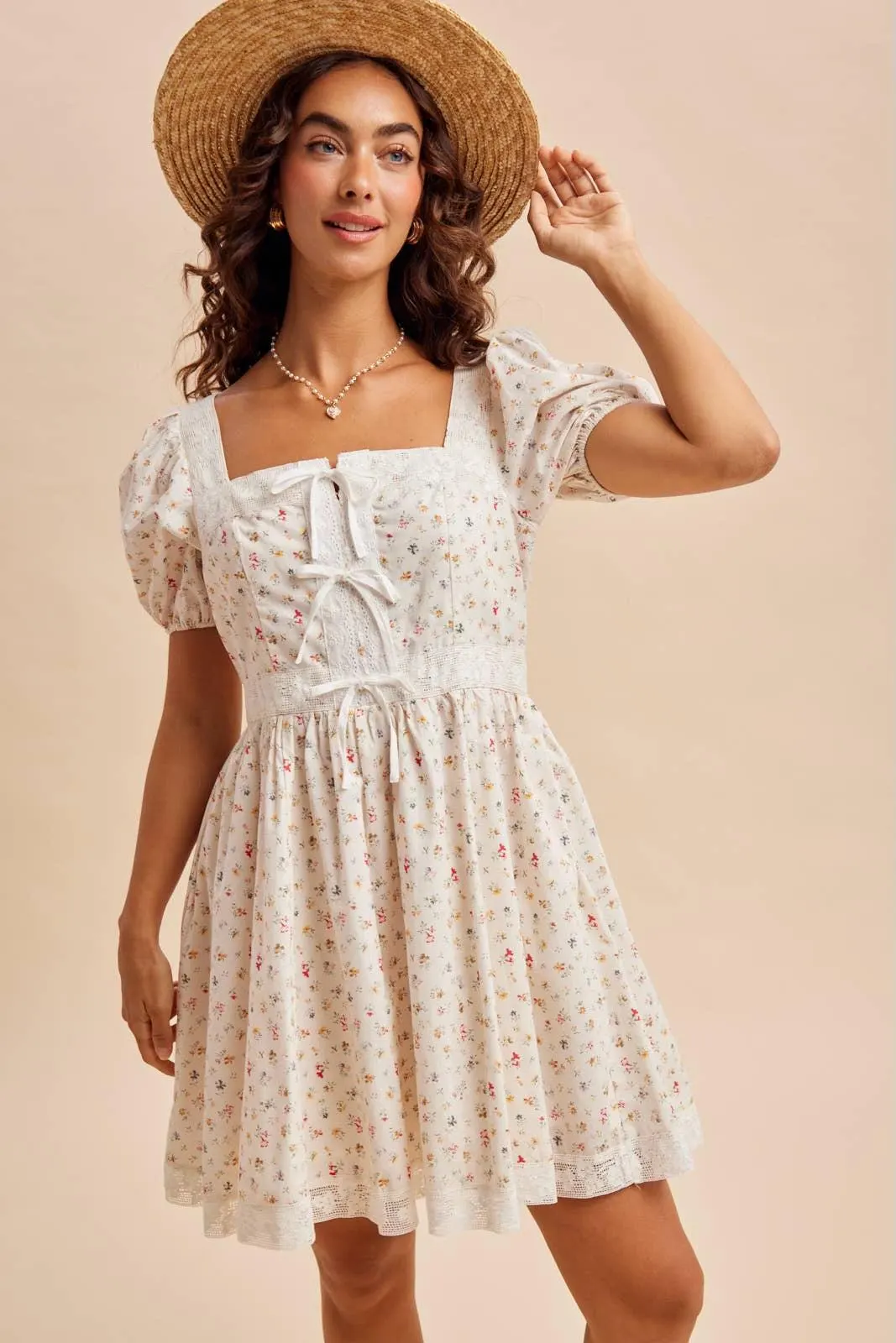 Little Stories Ditsy Floral Mini Dress — view 3