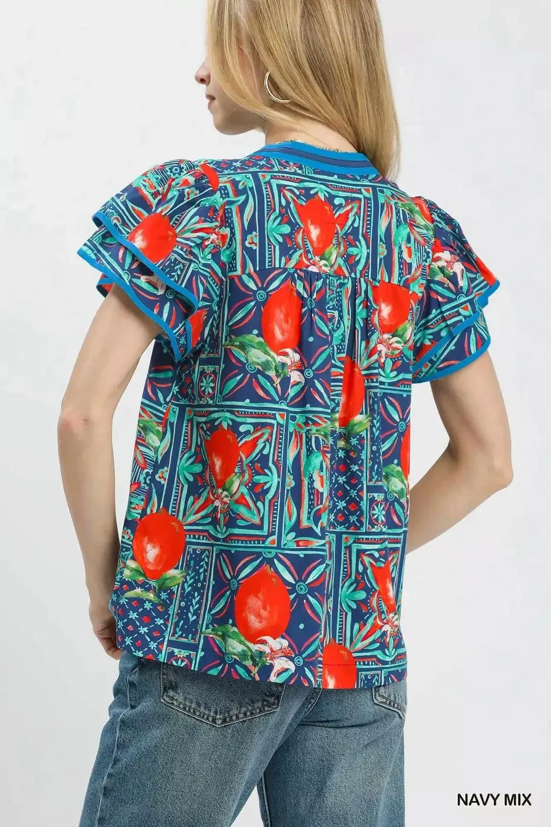 Midnight Garden Flutter Blouse — view 4