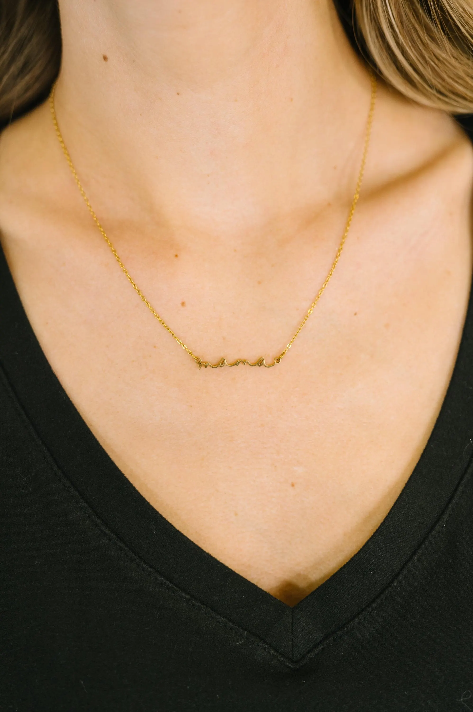 18K Gold Gift for My Mama Necklace — view 3