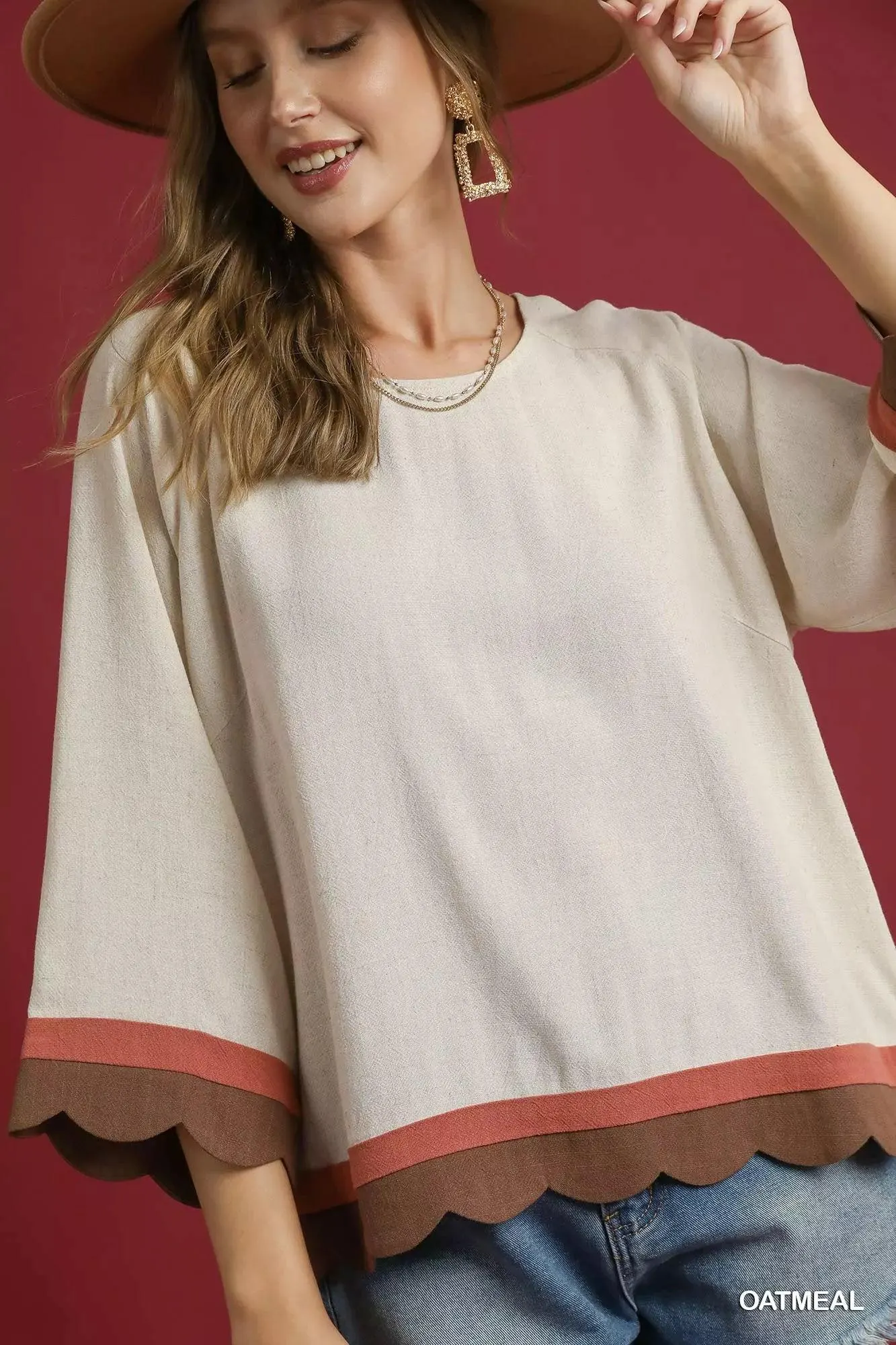 Cinnamon Swirl Linen Blouse — view 6