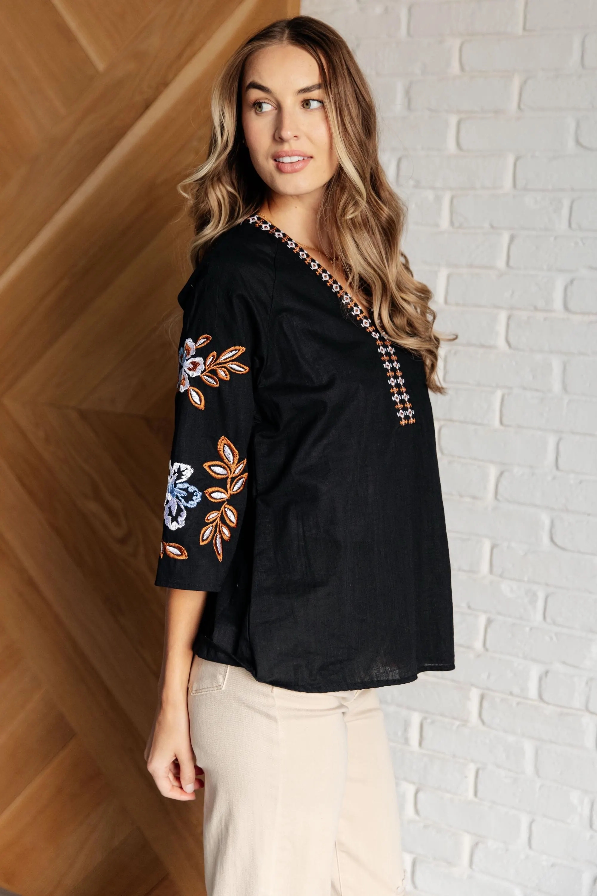 All in Me Embroidered Cotton Blouse — view 8