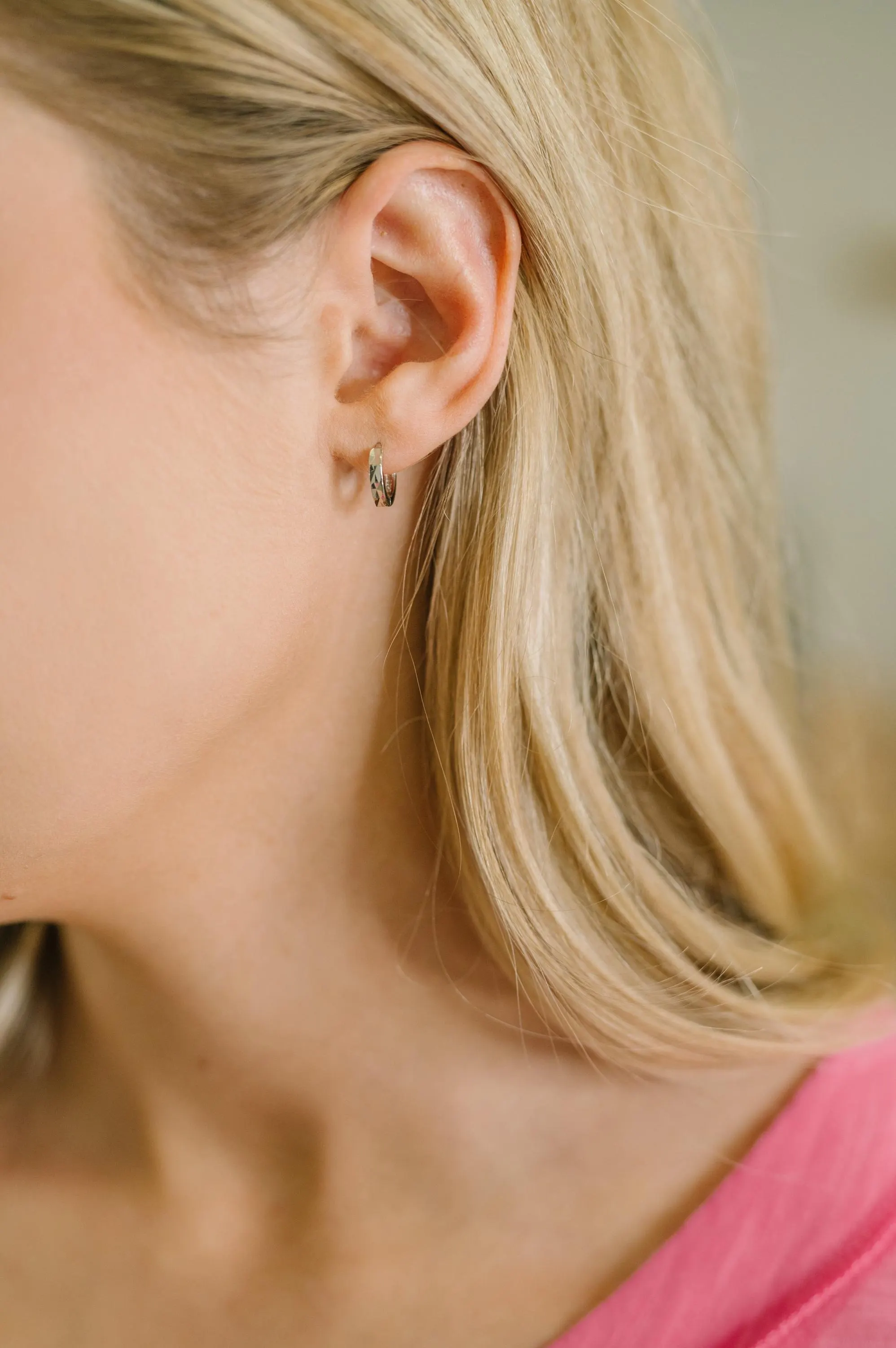 Charming Hammered Sterling Silver Earrings — view 3