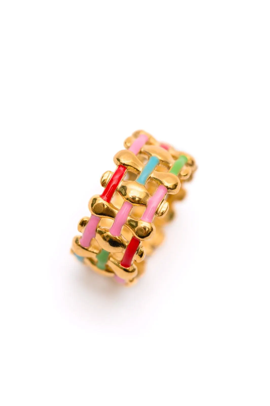 Woven in Color Ring 18K Gold Plated Stainless Steel — view 3
