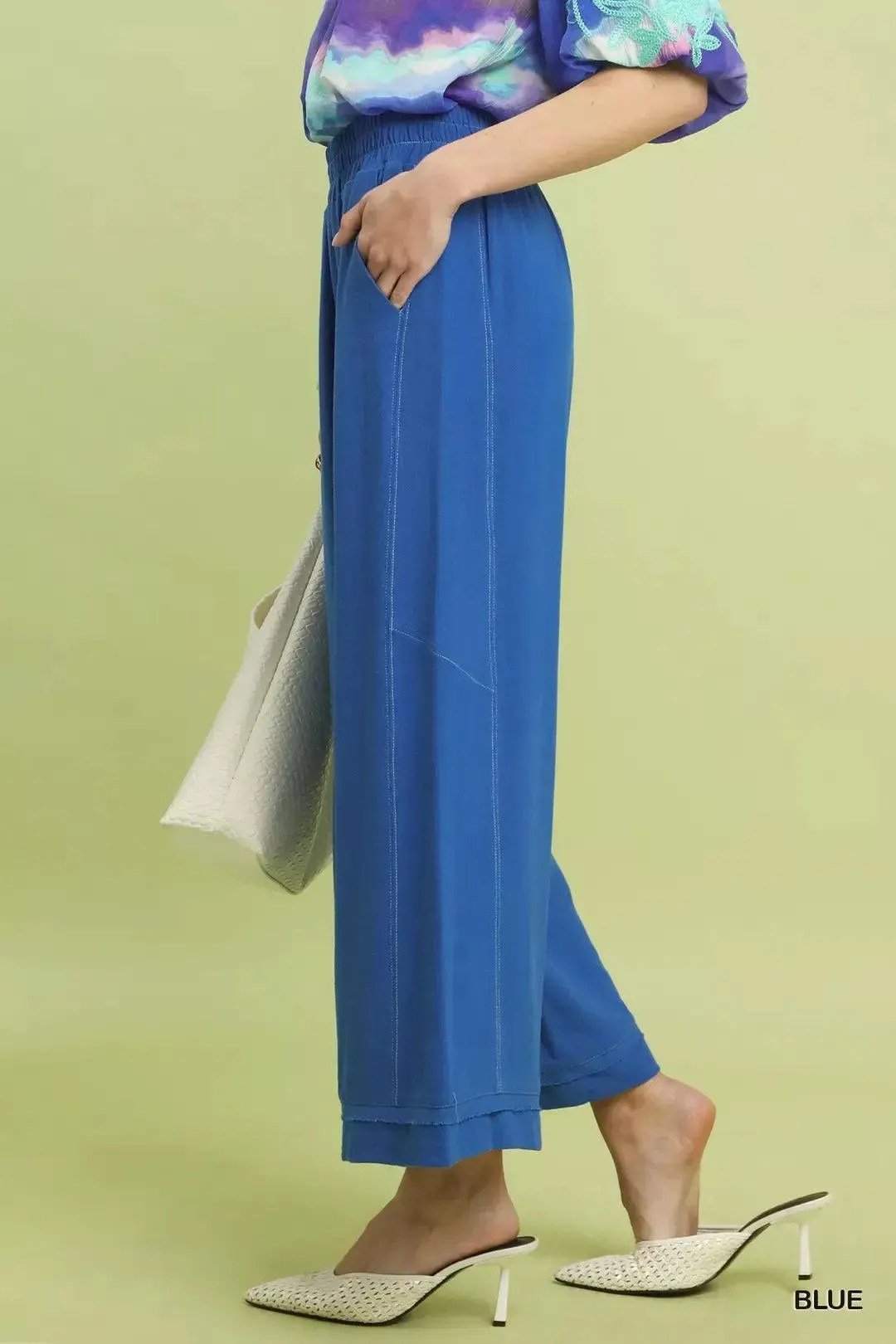 Bluebell Linen Elastic Waist Wide Leg Pants — view 2