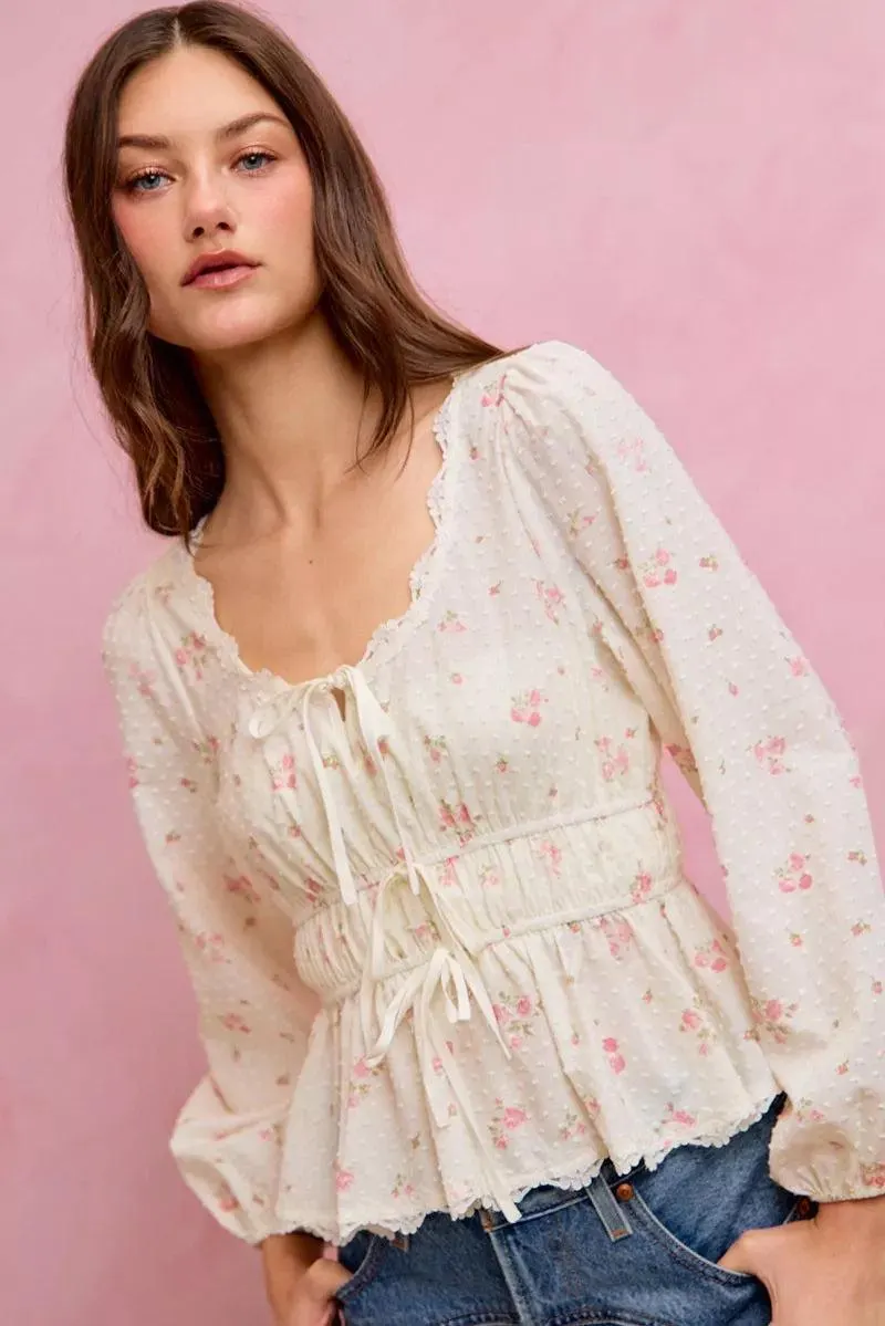 Wildflower Lace Ruched Bow Blouse — view 5