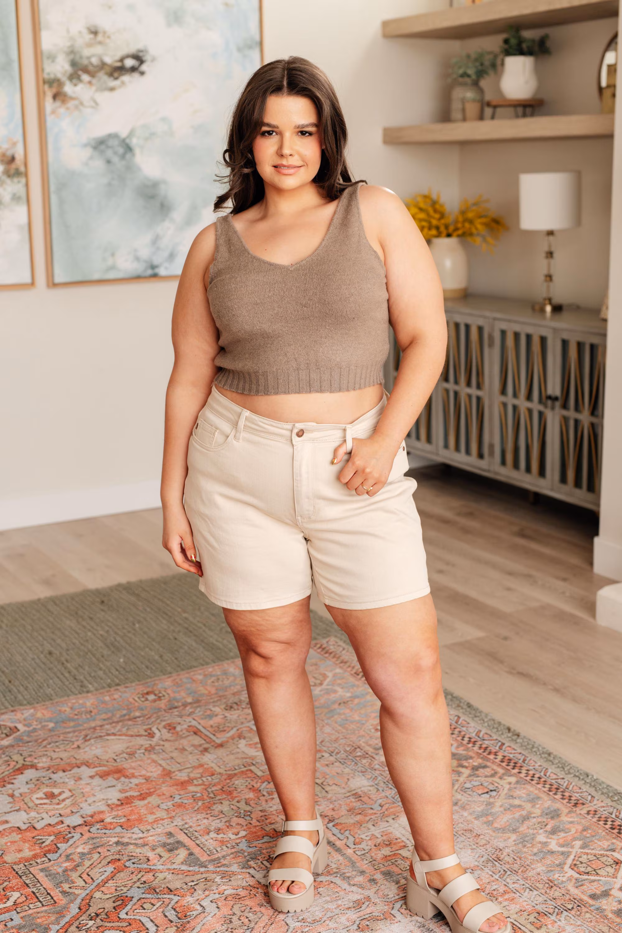 Wool Sweater Cropped Tank Top — view 6