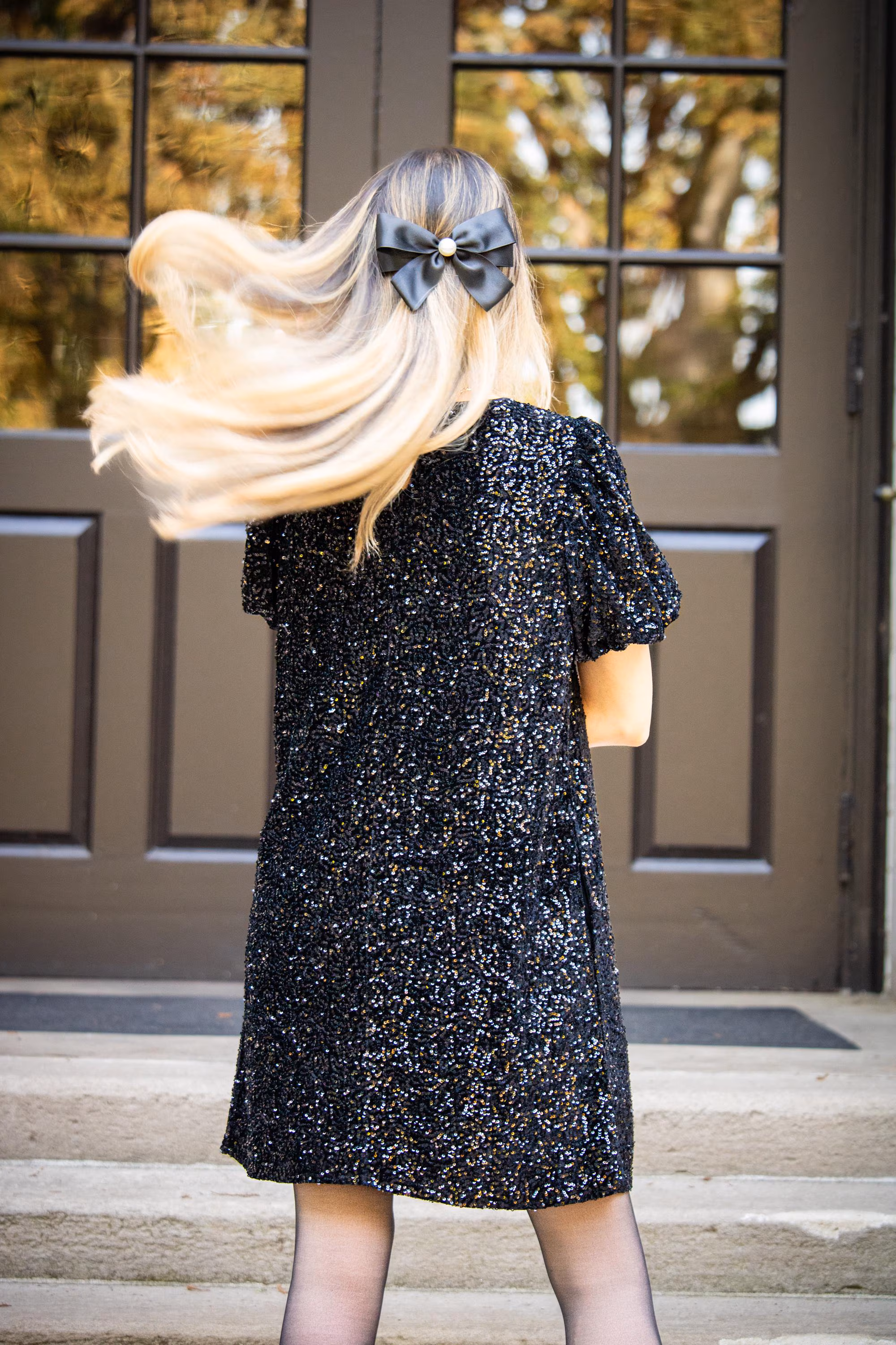 Sequin Dress in Swifty Midnight — view 3