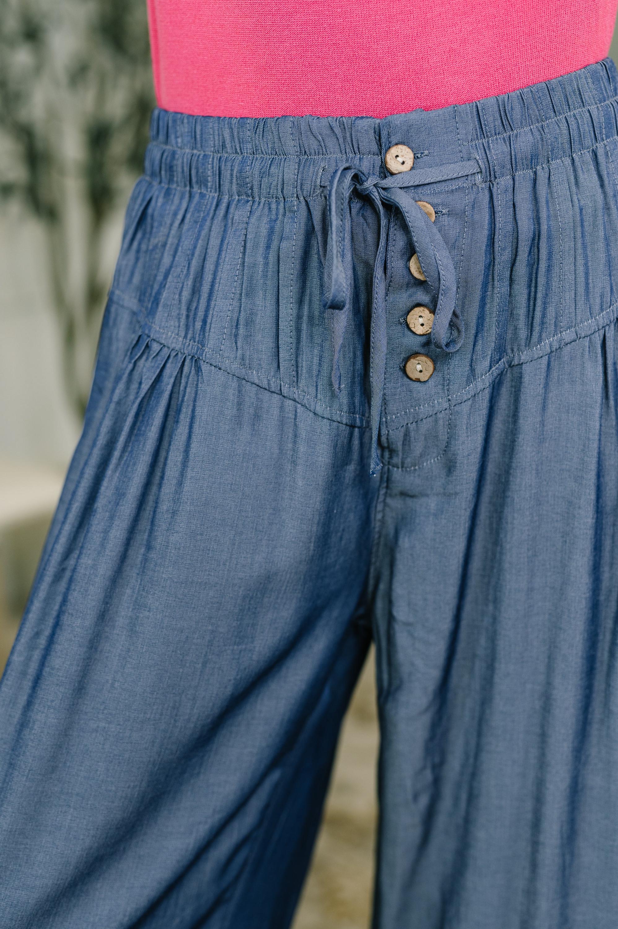 Womems Wide Leg Pants Stroll With a Friend Wide Leg Bottoms — view 2
