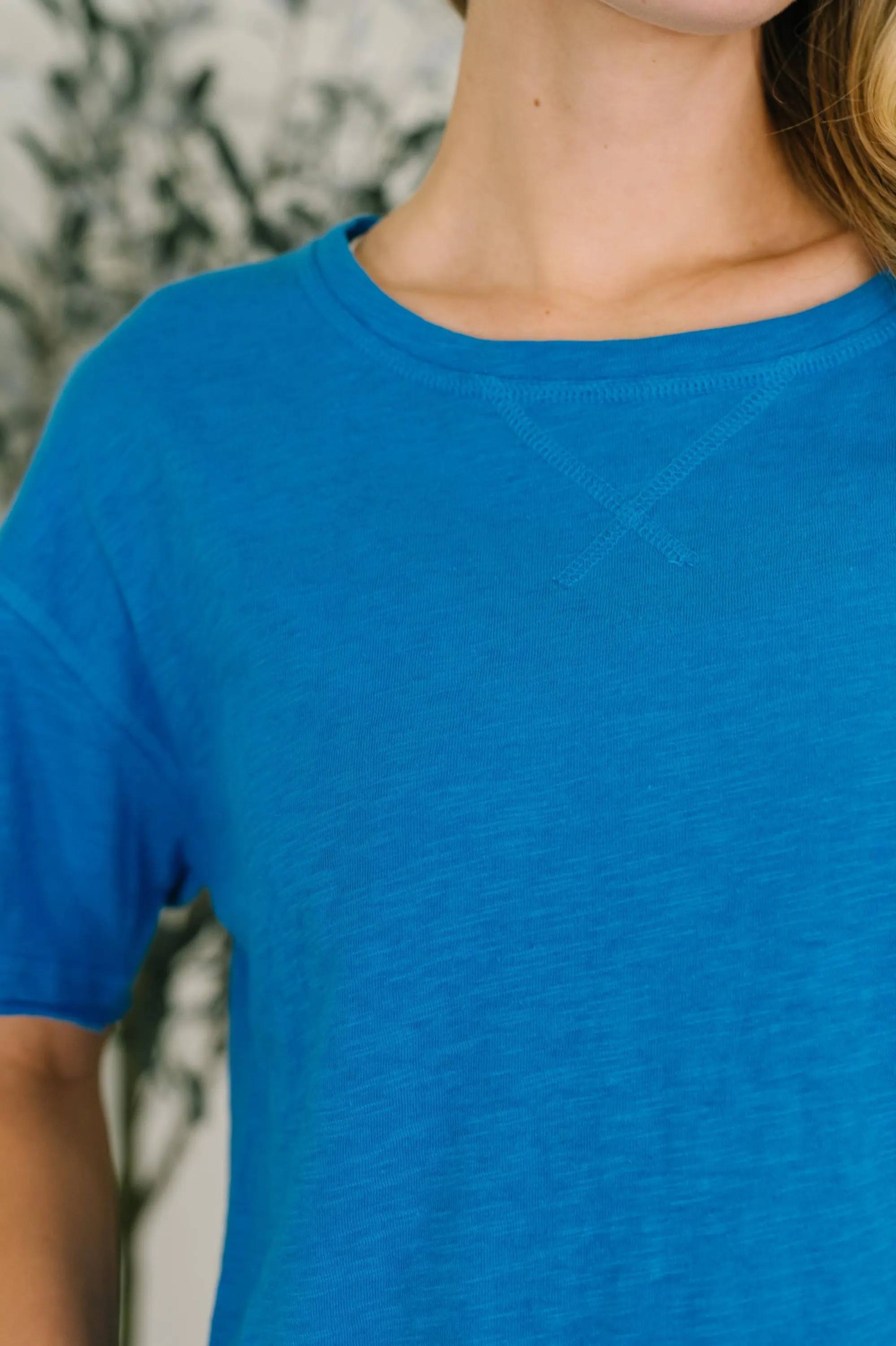 Effortless Edit Cotton Tee in Deep Sky — view 2