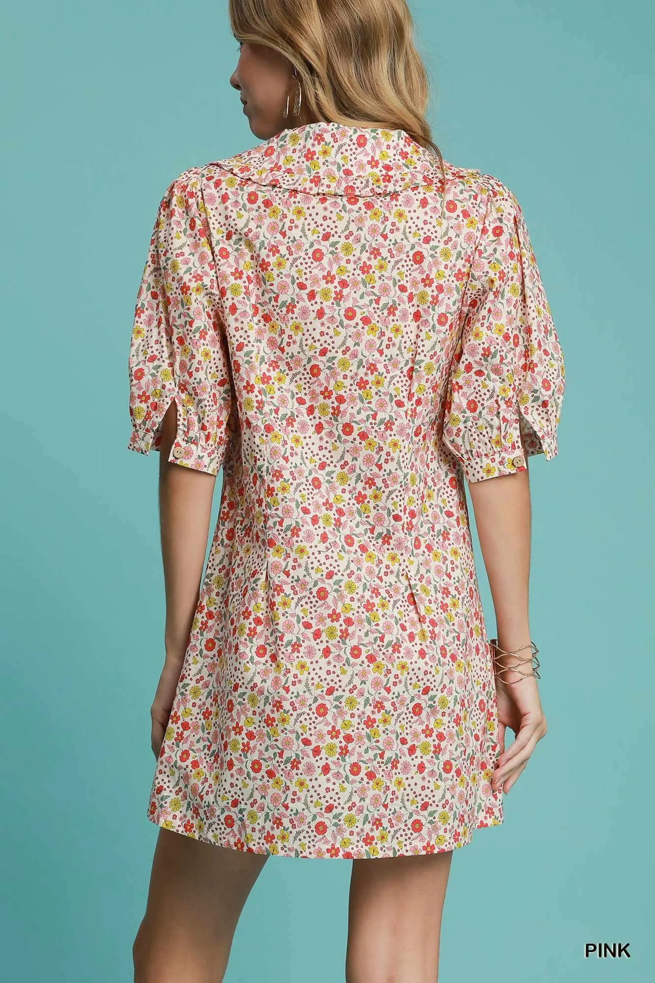 Love is A Verb Vintage Floral Dress in Pink — view 6