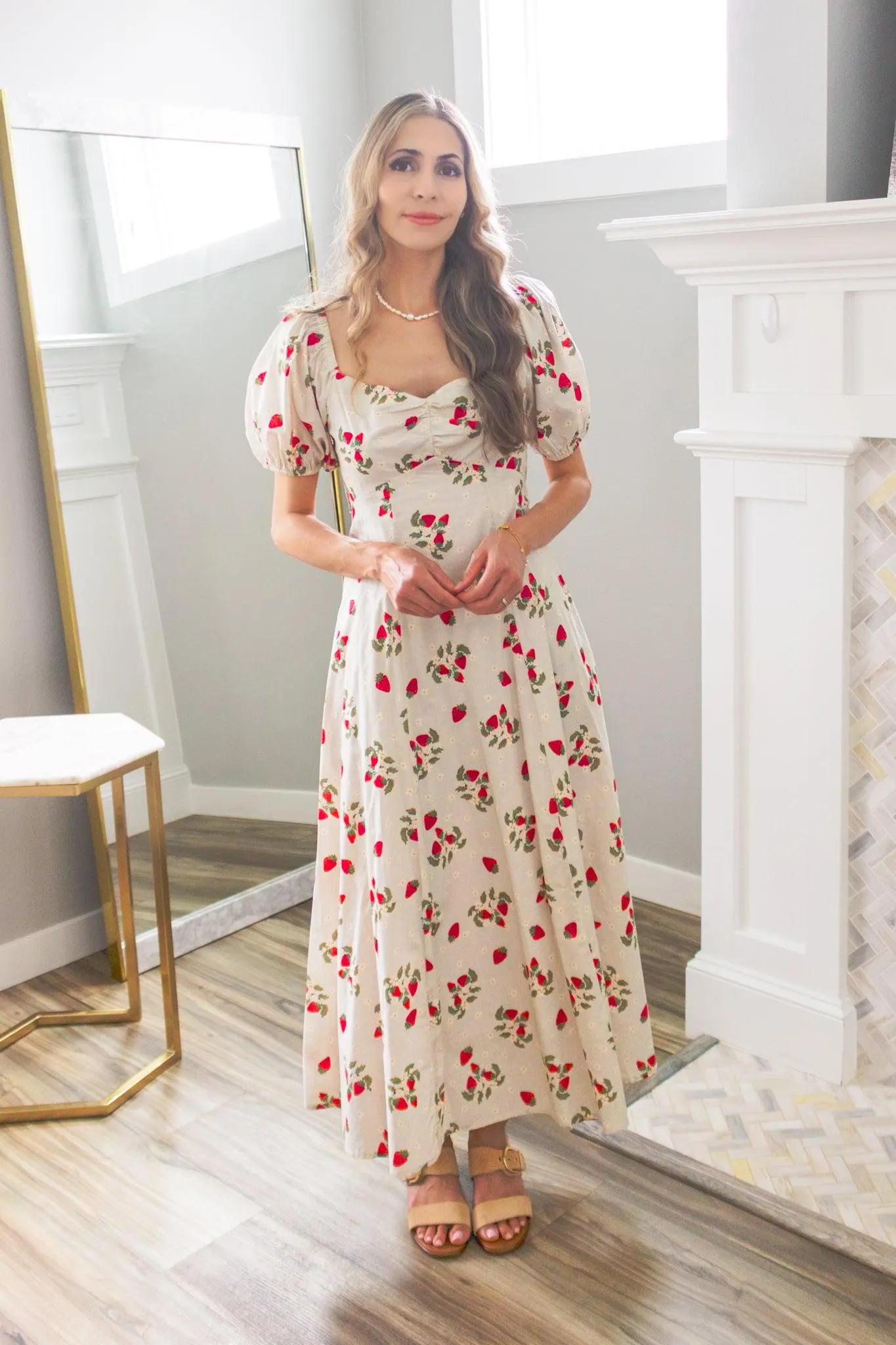 Strawberry Maxi Dress in 100 Cotton — view 5