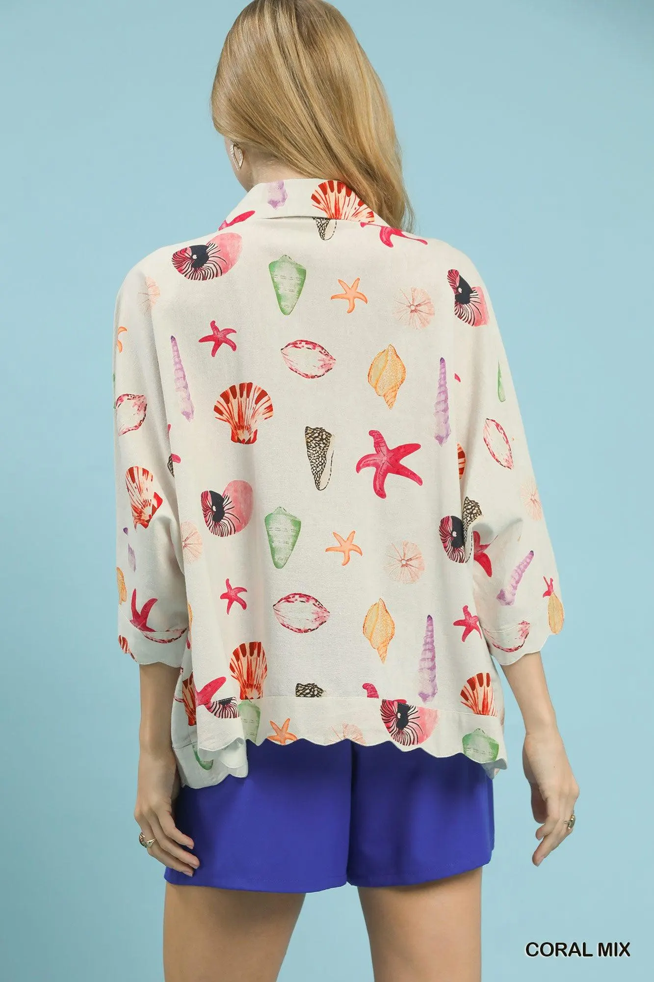 Coral Reef Seashell Cotton Layering Top — view 3