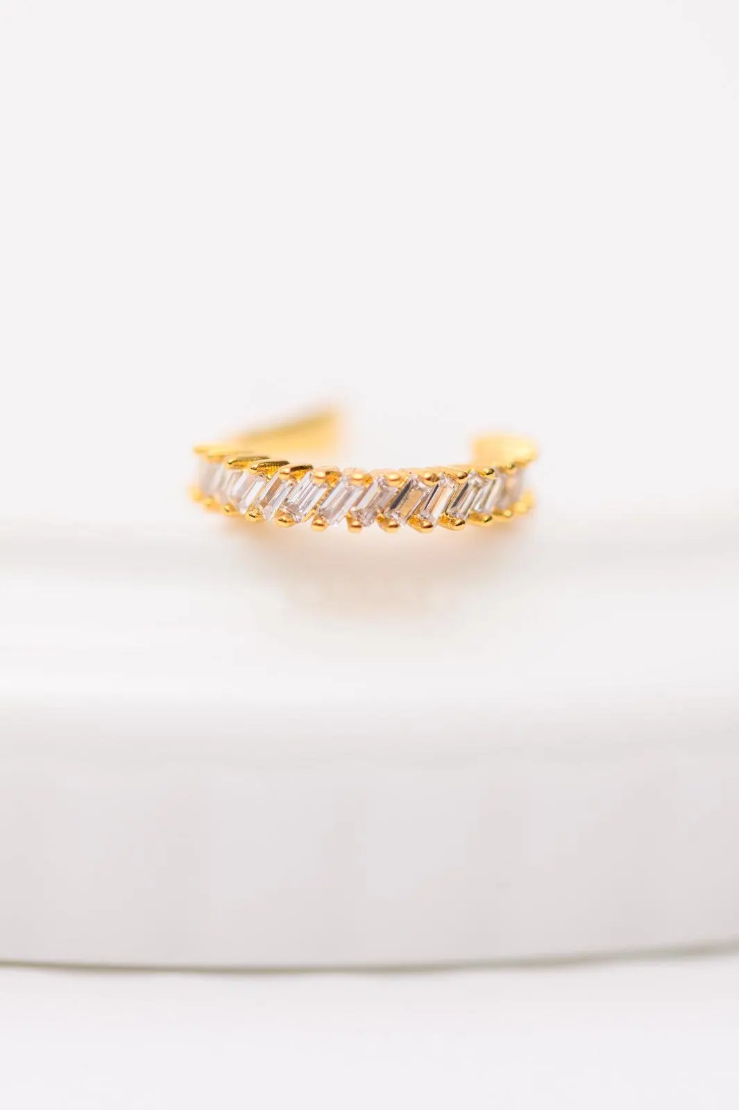 18K Gold in This Together Gold Ear Cuff Set — view 2