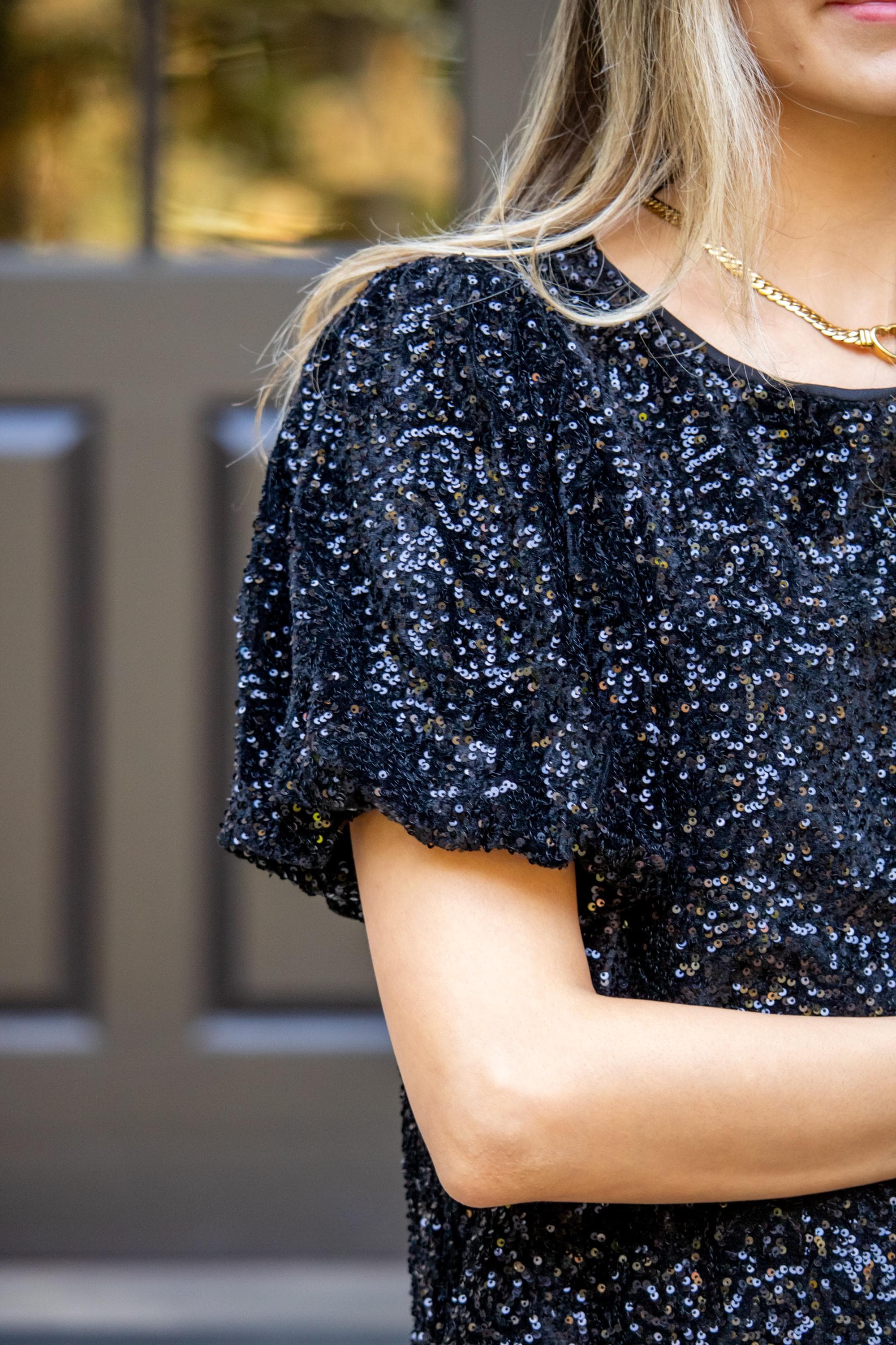 Sequin Dress in Swifty Midnight — view 6