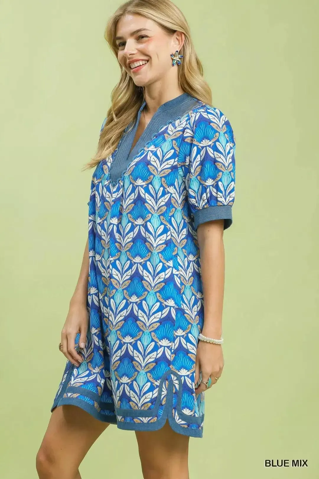 Passport to Paris Tile Print Mini Dress — view 3