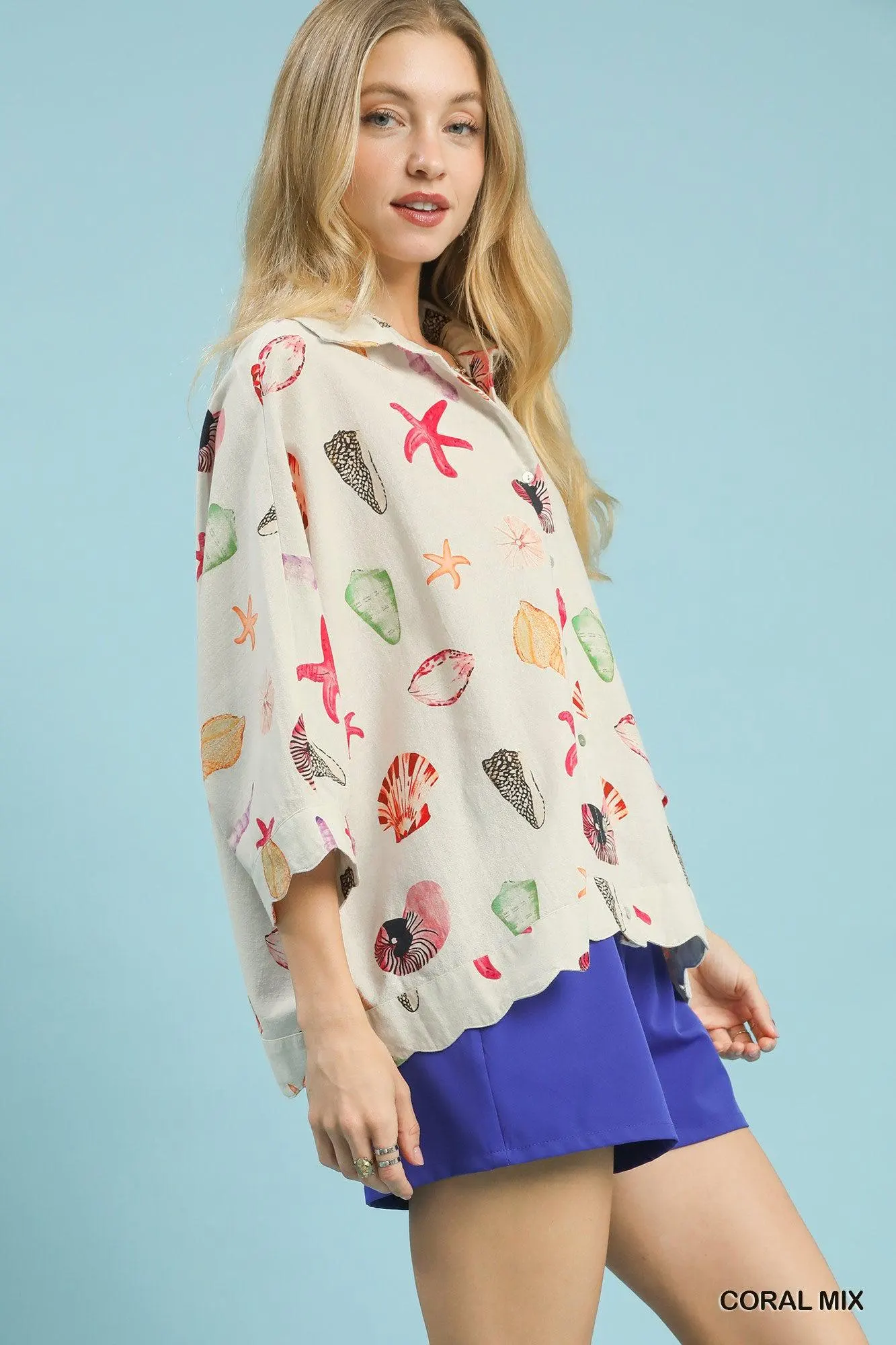 Coral Reef Seashell Cotton Layering Top — view 2