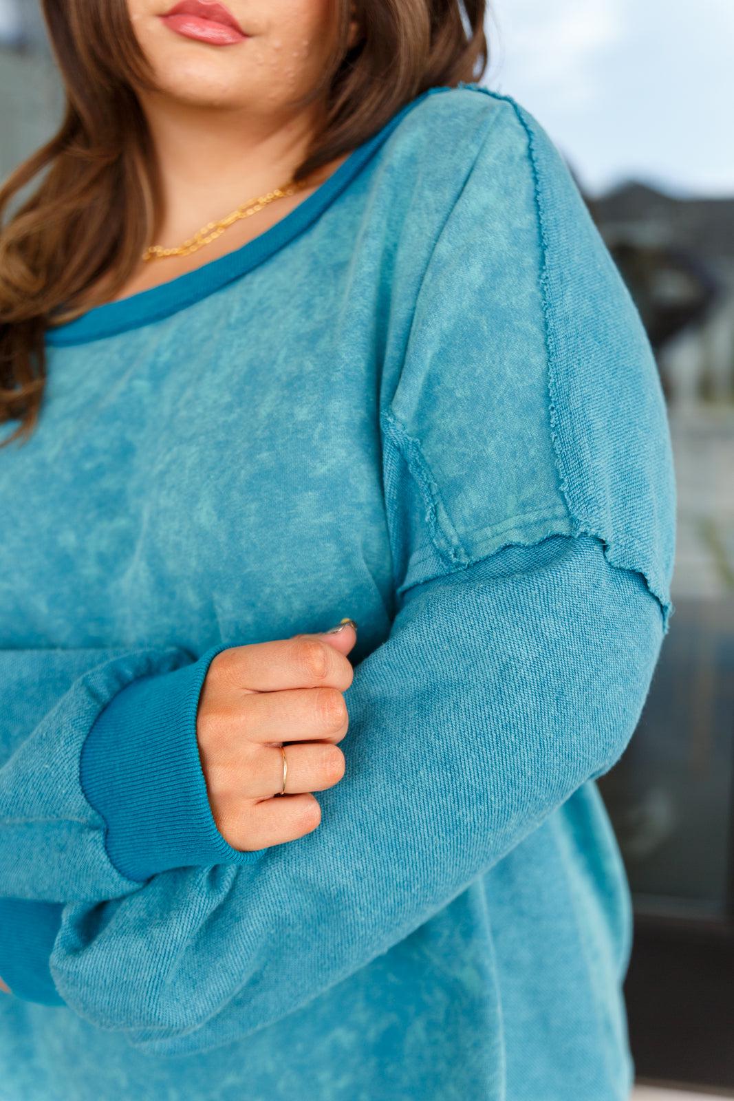 Pullover Top Blue Long Sleeve Tee Ocean's Apart Mineral — view 7