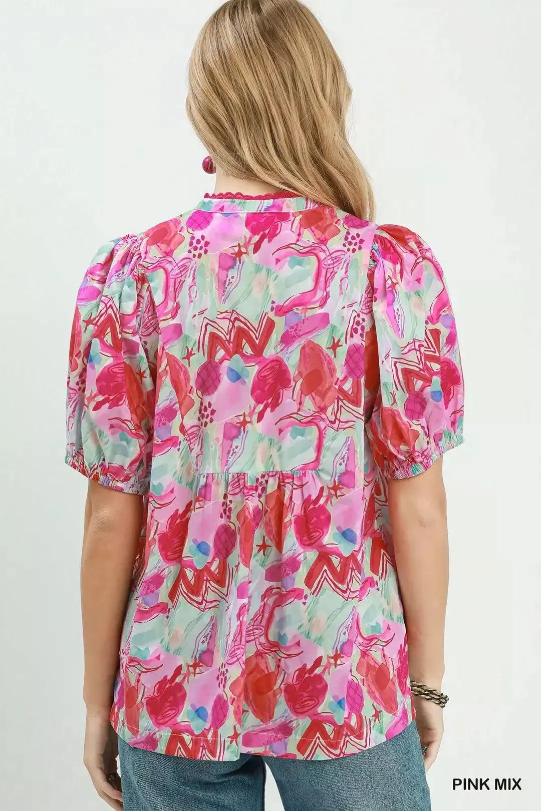 Garden Party Cotton Blouse in Blush — view 3
