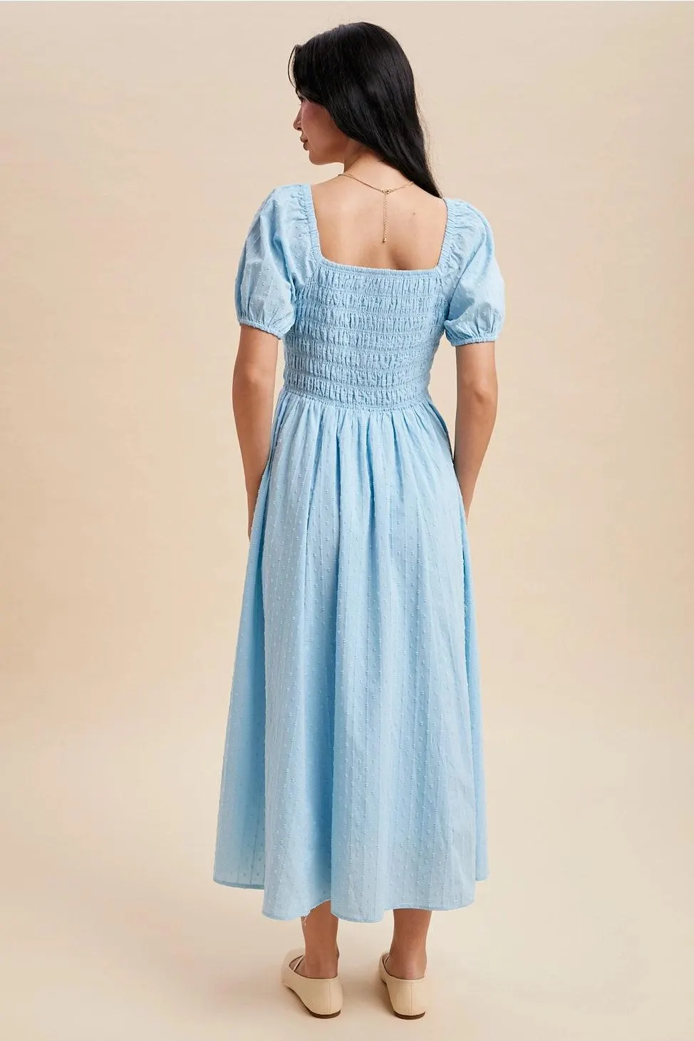 Wonderland Whimsy Cotton Dress in Blue Aura — view 4