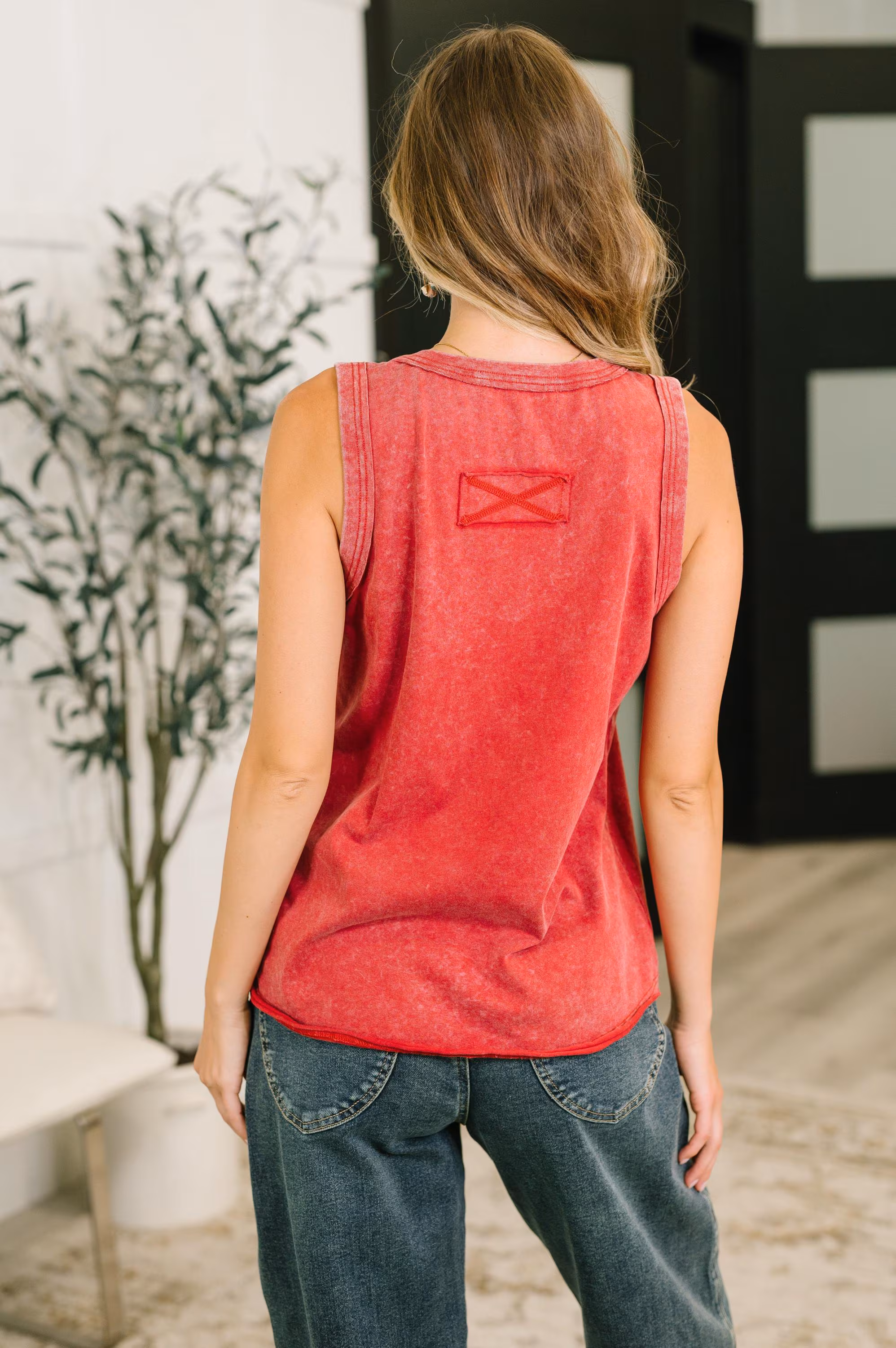 Get It Right V-neck Mineral Wash Tank — view 6