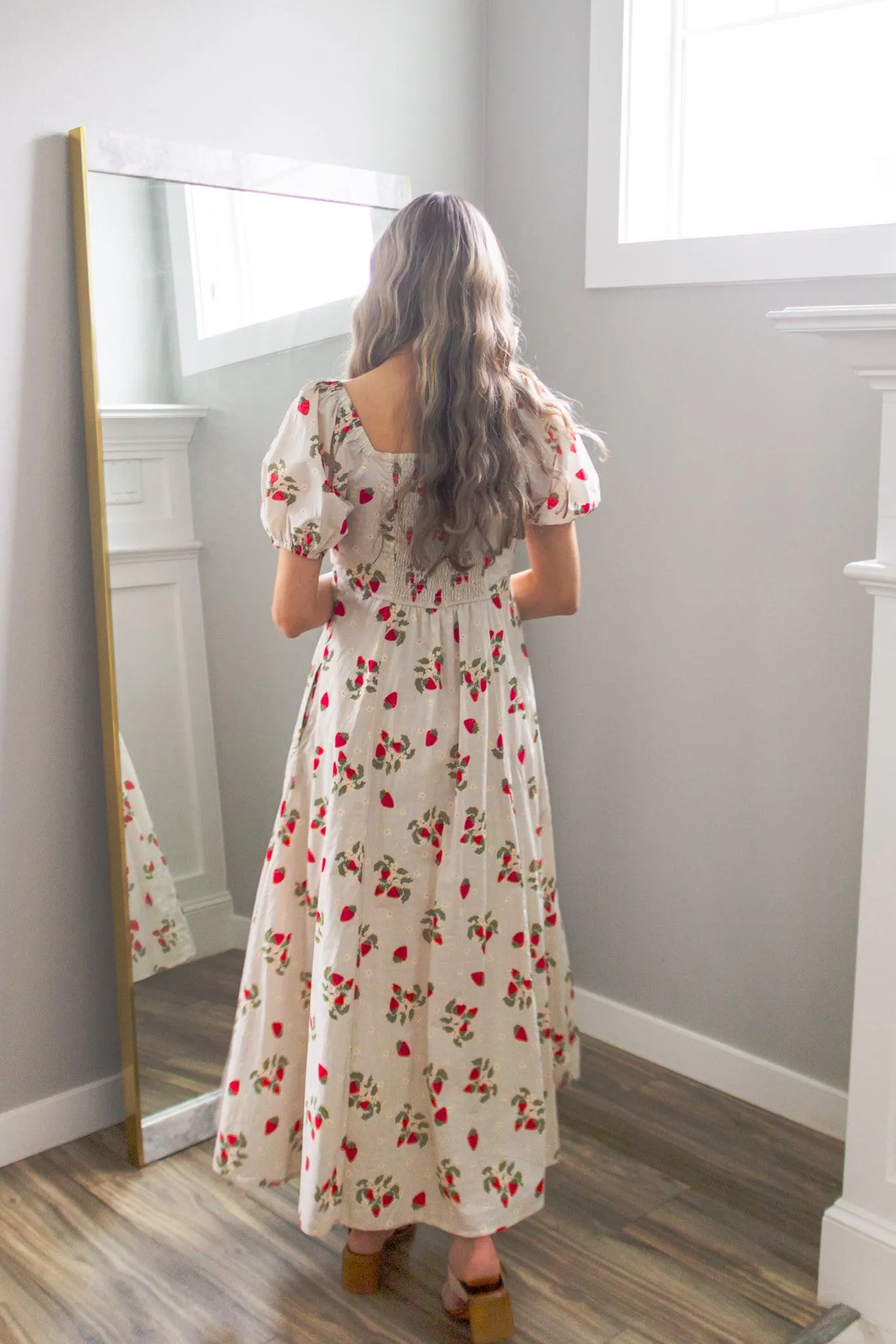 Strawberry Maxi Dress in 100 Cotton — view 6