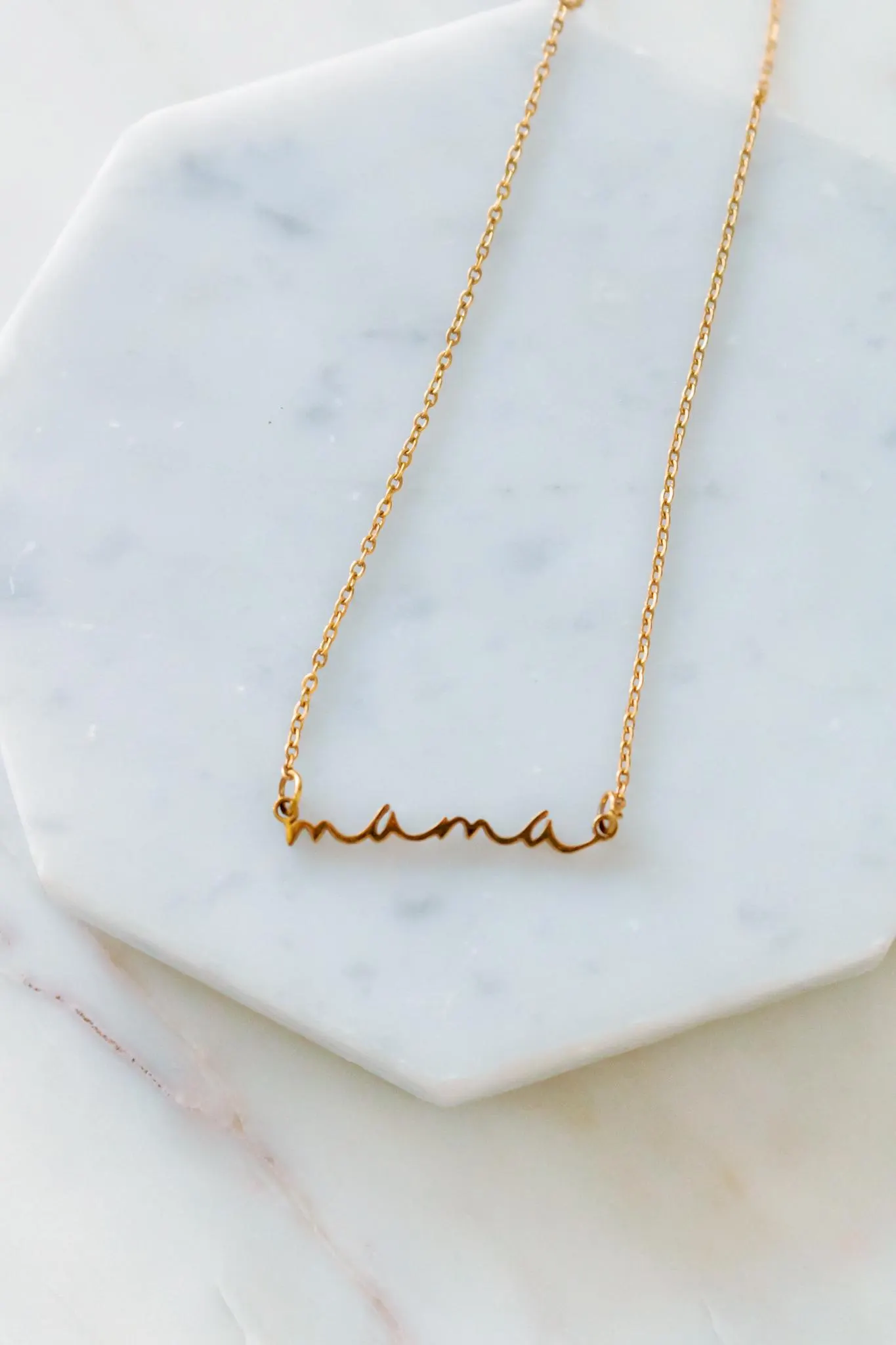 Gift for Mom 18K Gold Mama Necklace — view 9