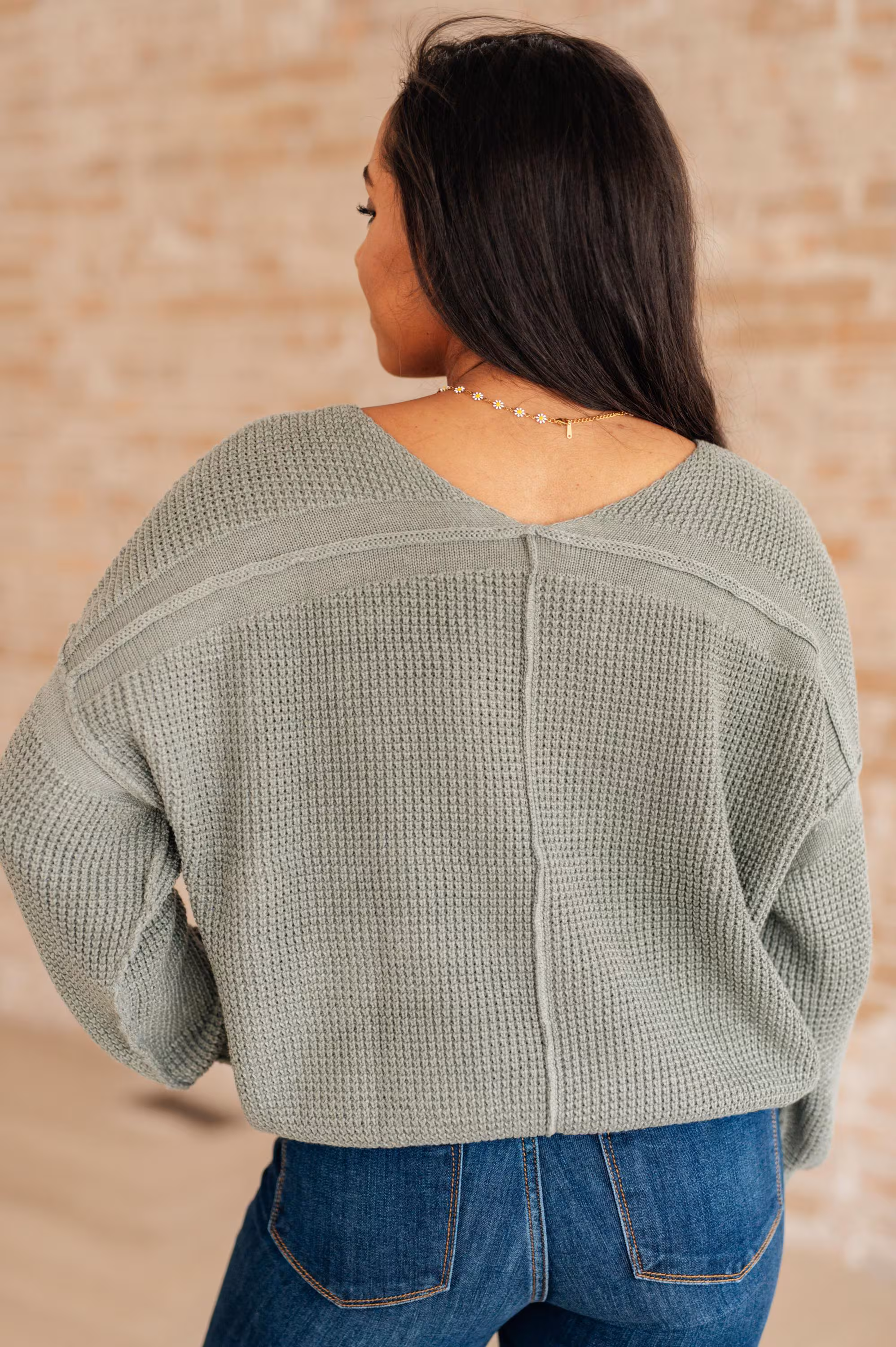 Sweater Weather Top Magi Lune V-neck Sweater — view 8