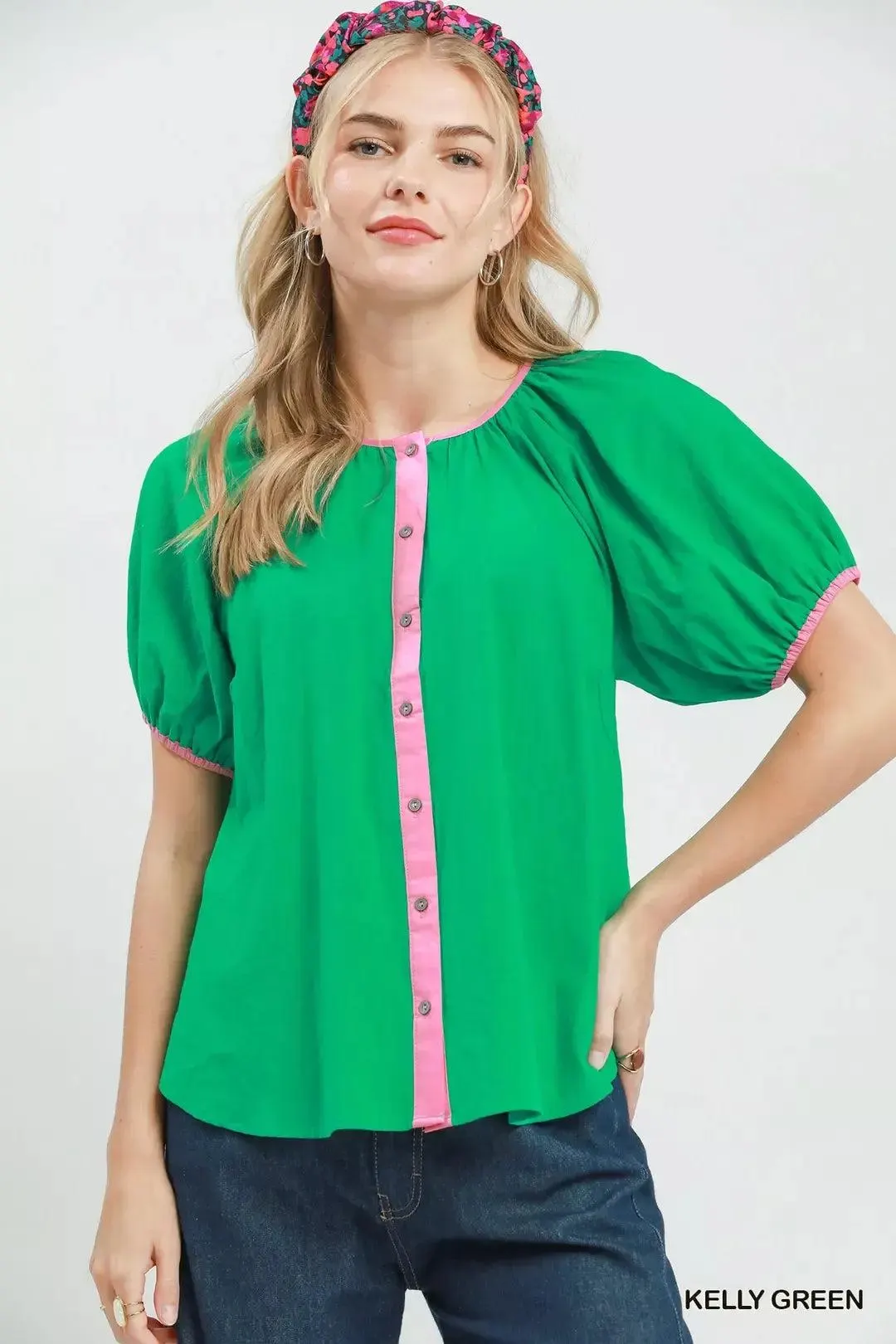 Country Club Cutie Button Front Blouse