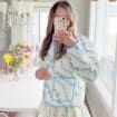Sweetest Petals Quilted Jacket in Sky — view 2