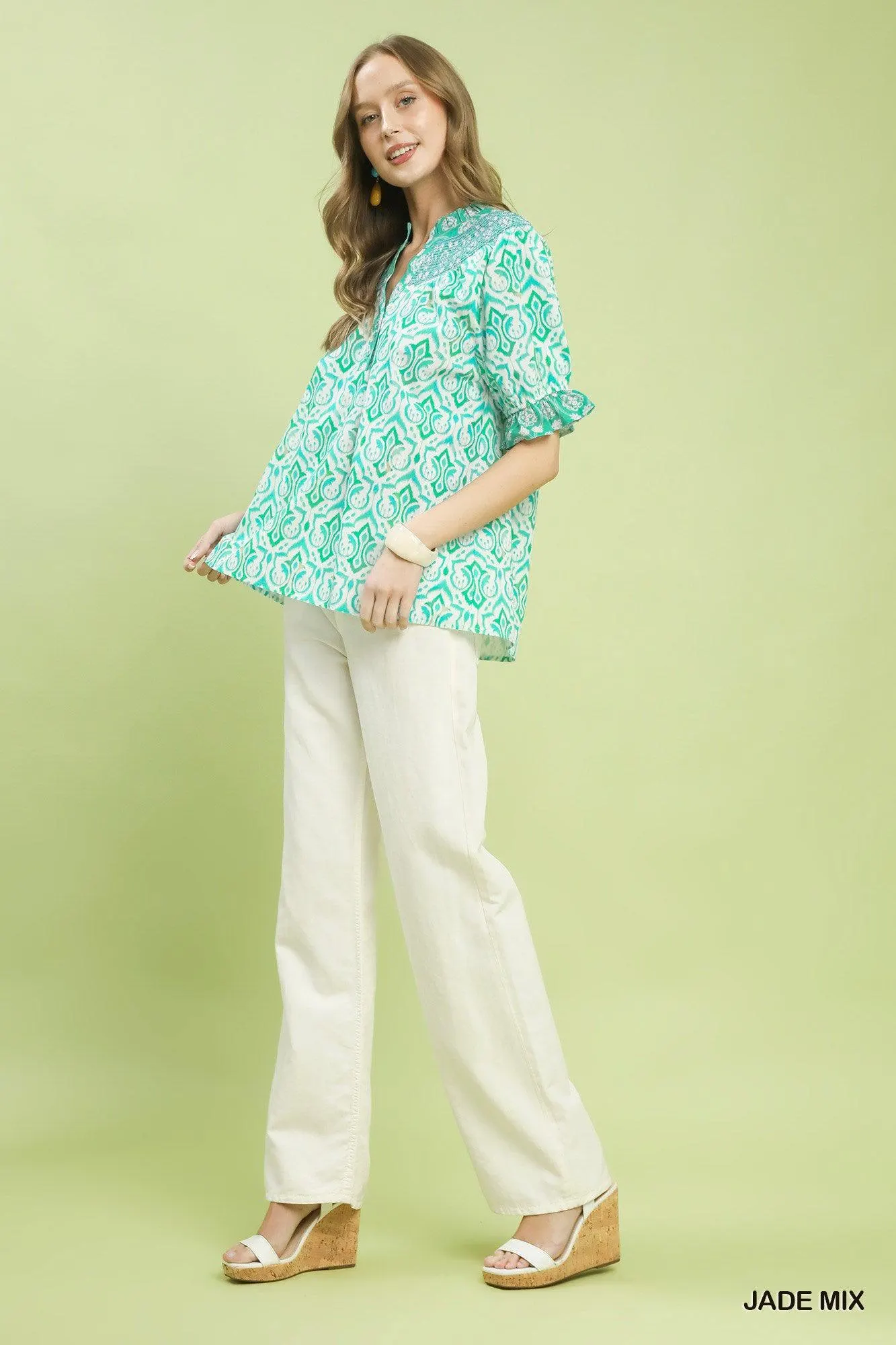 Happily Ever After Jade Smocked Top — view 4