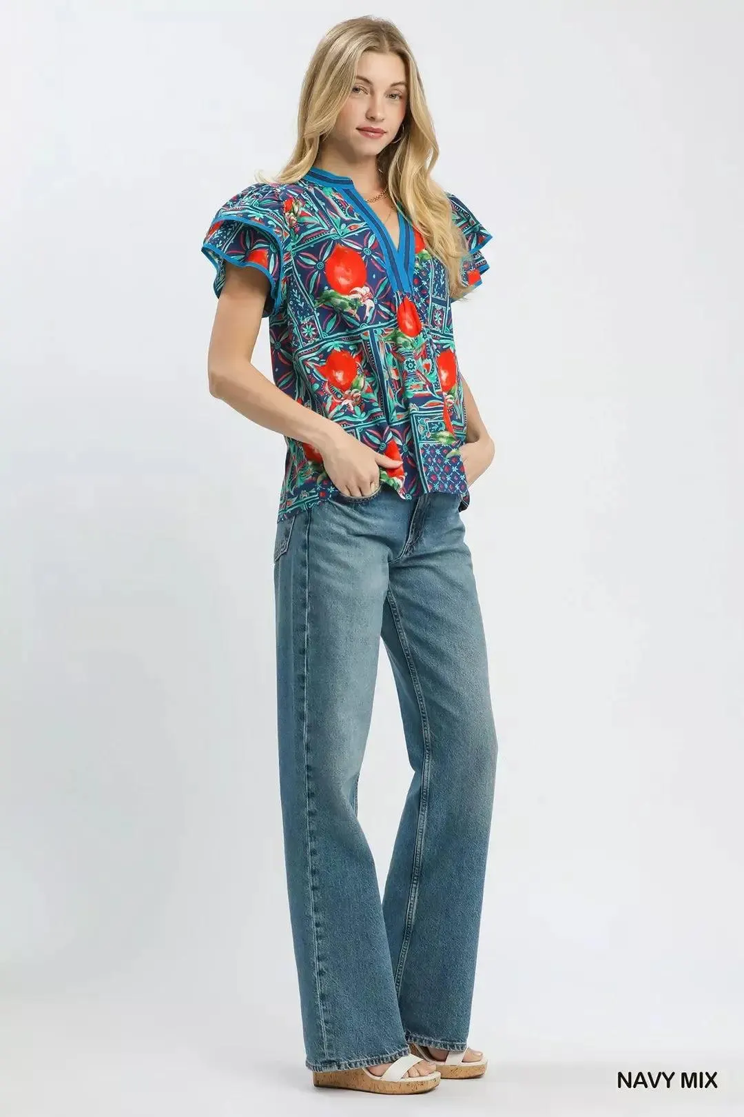 Midnight Garden Flutter Blouse — view 7