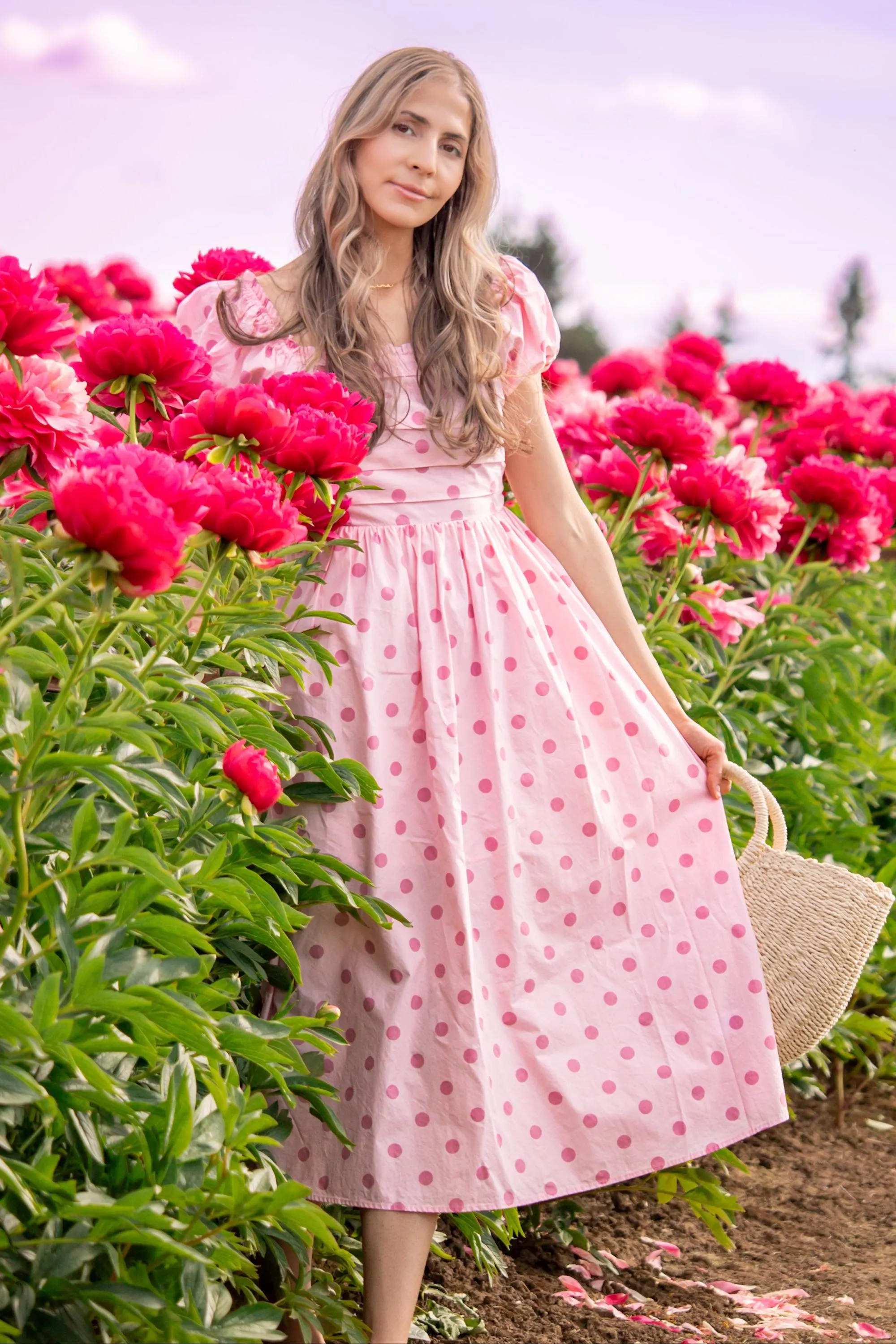 50's Polka Dot Retro Cutie Dress in Pink — view 3