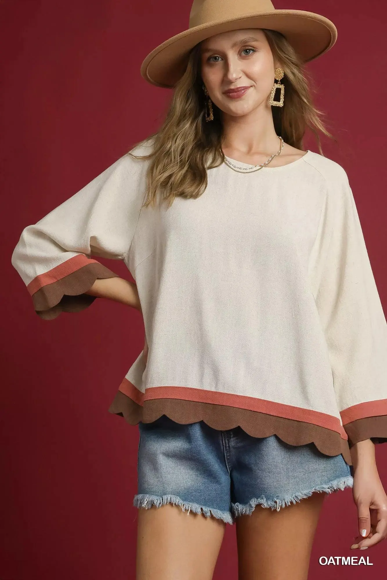 Cinnamon Swirl Linen Blouse — view 2