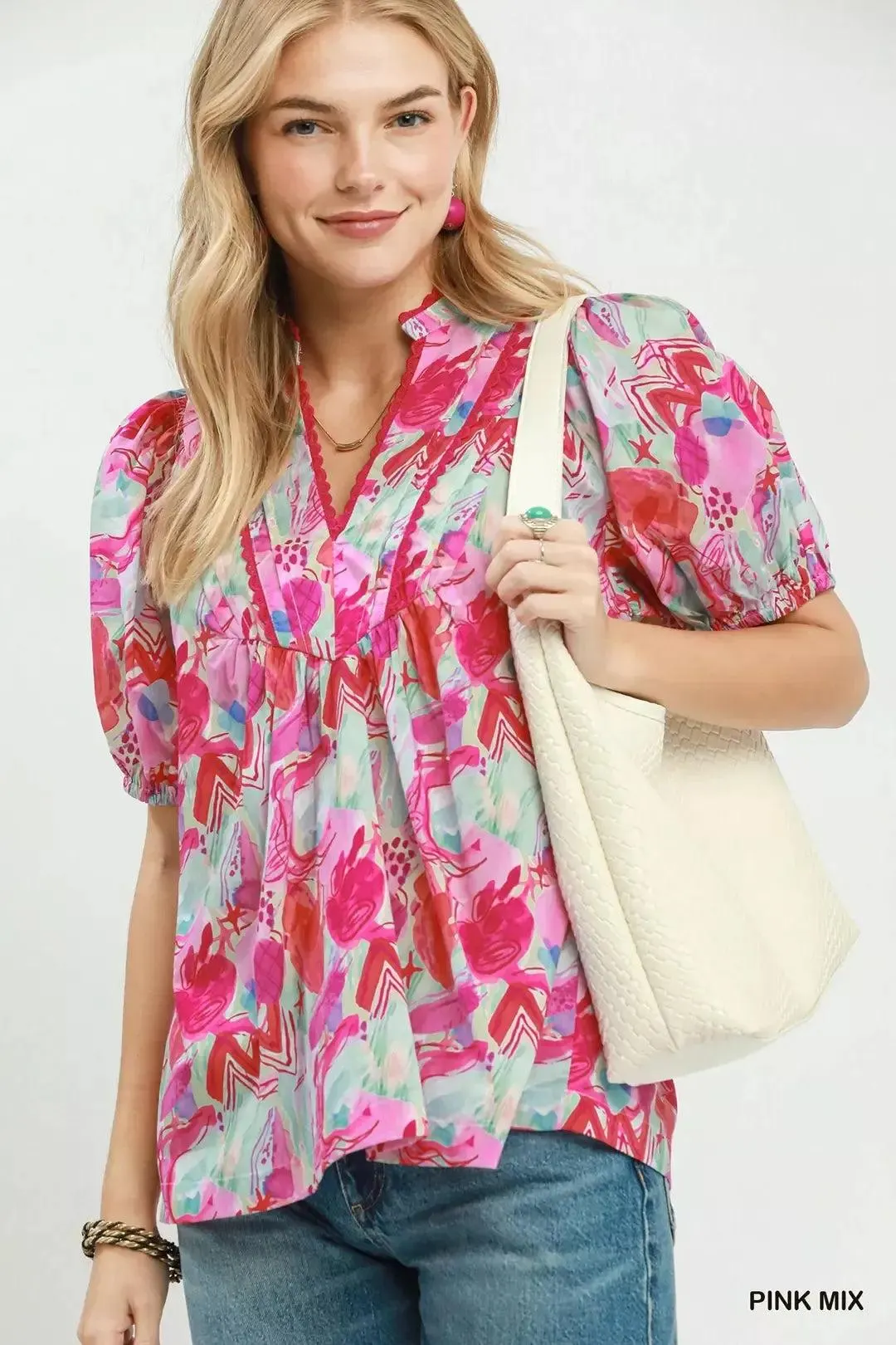 Garden Party Cotton Blouse in Blush